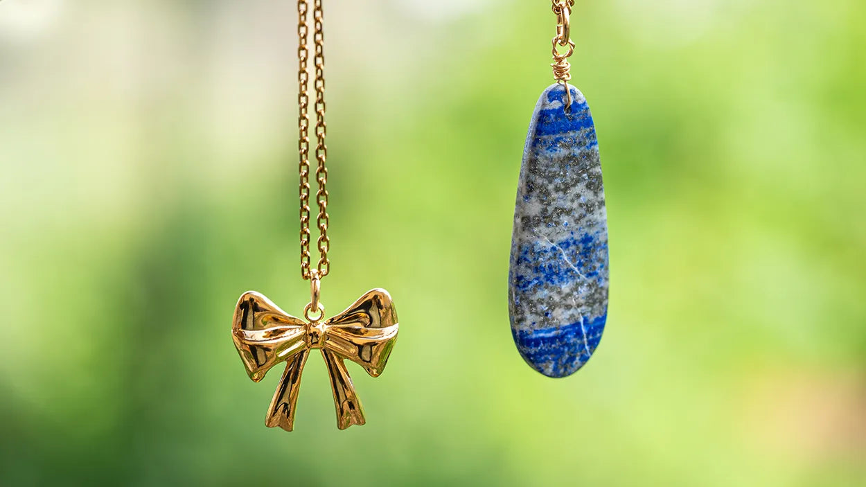 Pendentif Goutte Perlée En Or Massif Ou Argent - 10k, 14k, 18k, Forme Larme, Bijou Le Suq