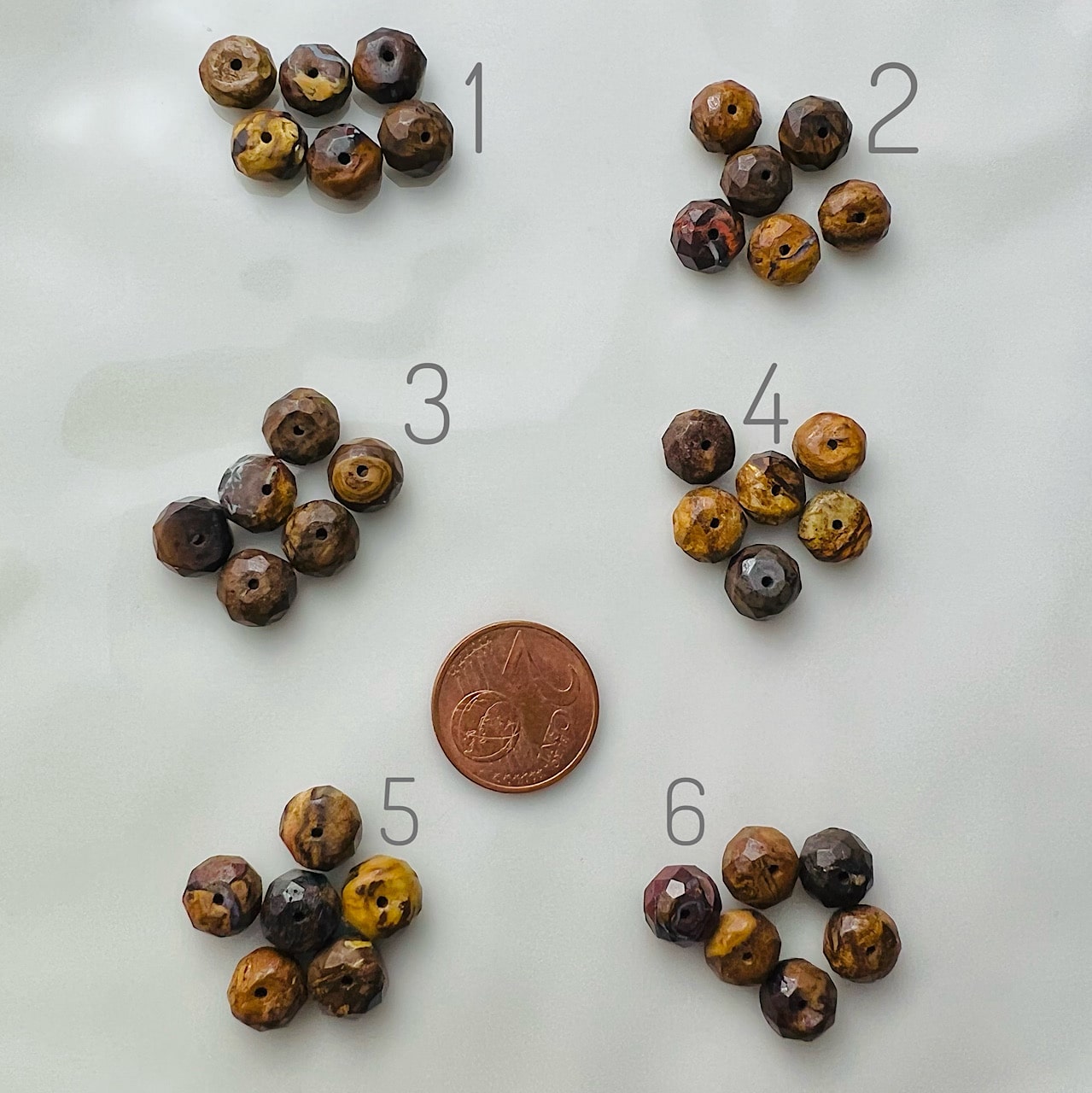 Perles rondelles facettes en Opale Boulder Matrix d&