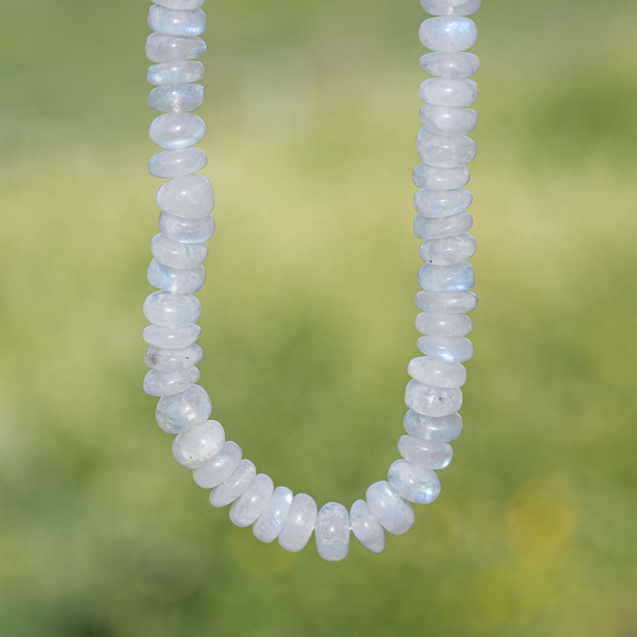 Perles rondelles lisses de Labradorite blanche de env 8,5/9 x 3/5 mm ( lot de 4 )