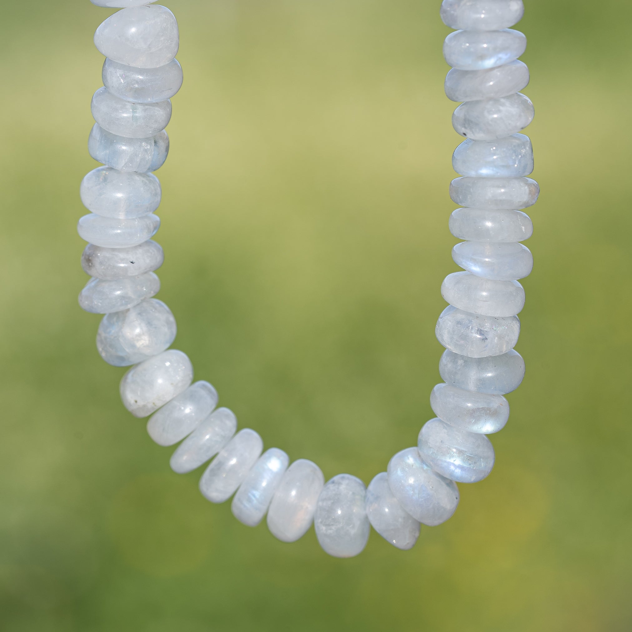 Perles rondelles lisses de Labradorite blanche de env 8,5/9 x 3/5 mm ( lot de 4 )