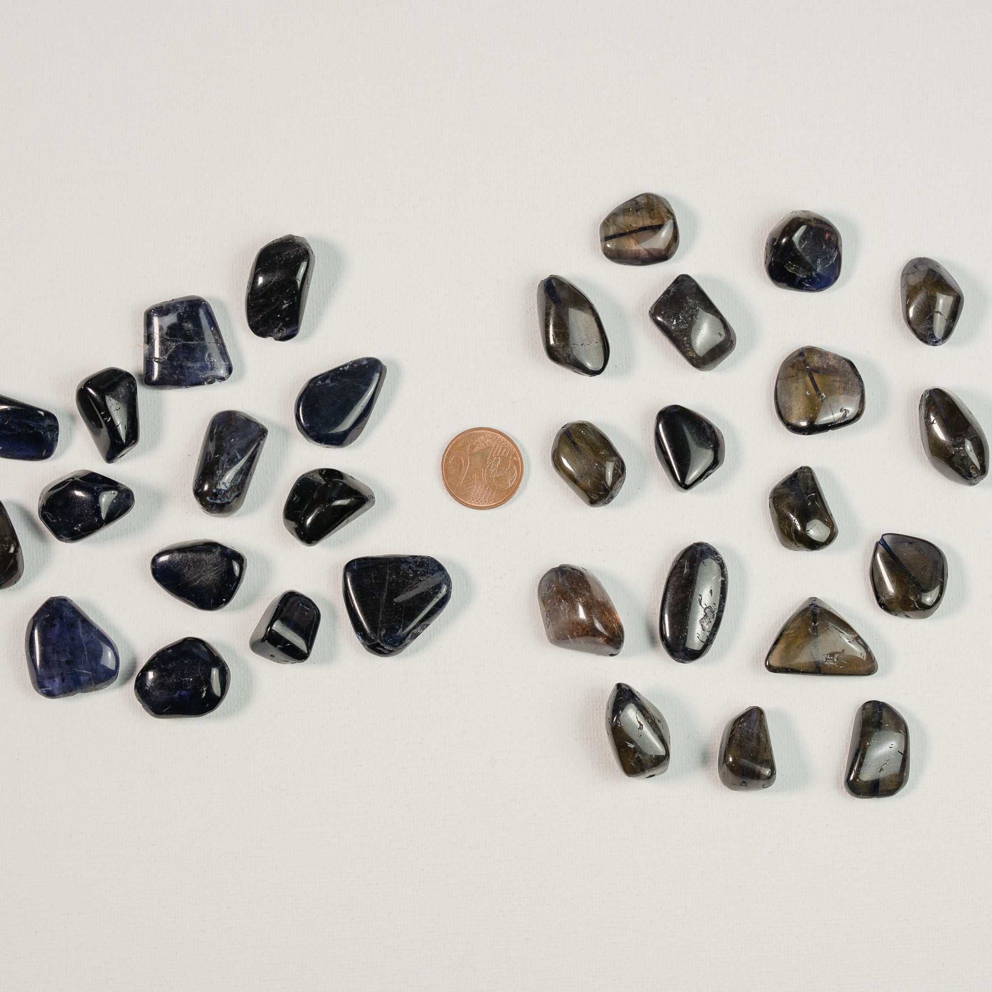 Grosses perles pépites lisses de Iolite de env 18 à 24 mm ( à l&