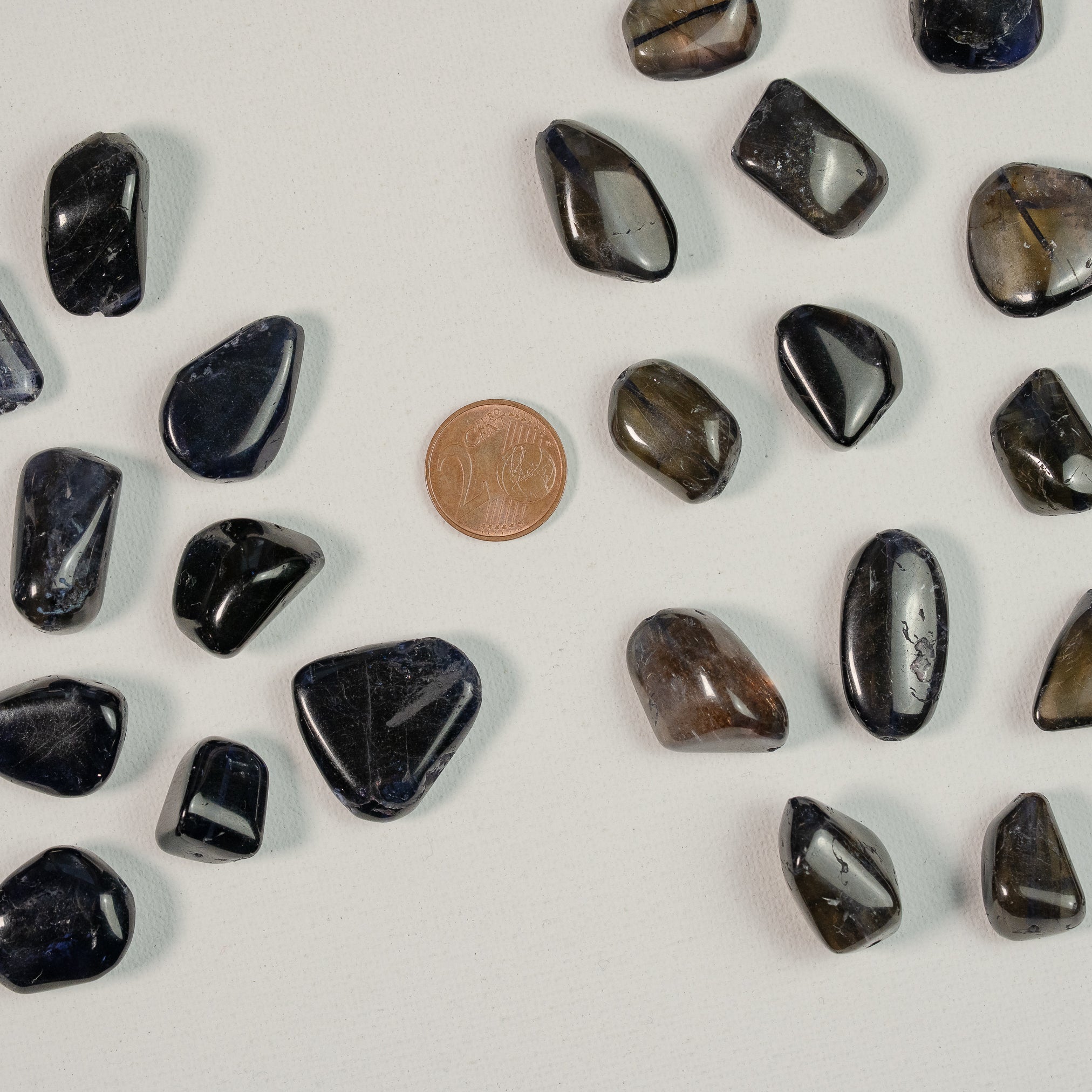 Grosses perles pépites lisses de Iolite de env 18 à 24 mm ( à l&