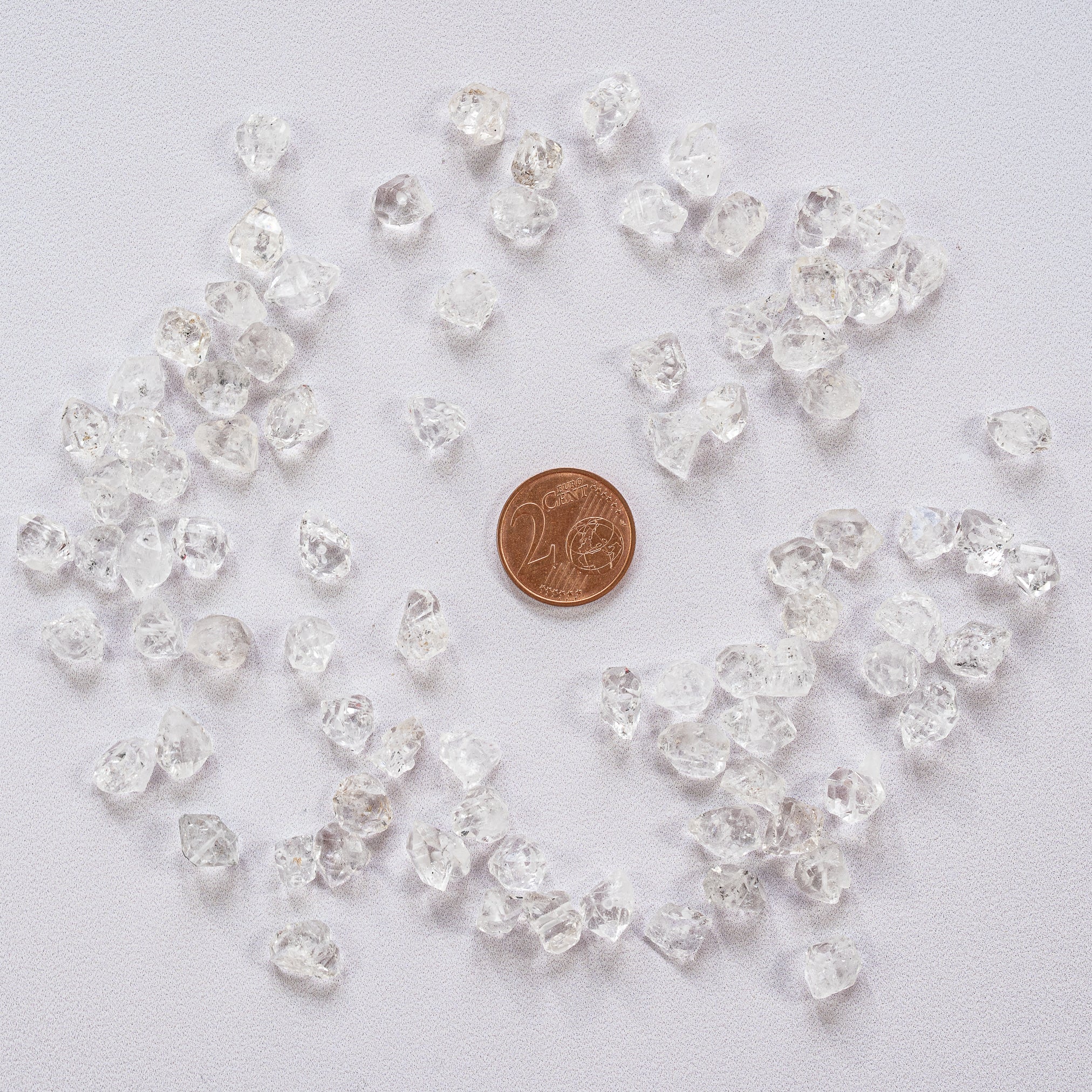 Cristaux bruts de Herkimer de env 9/11 mm ( lot de 4 )