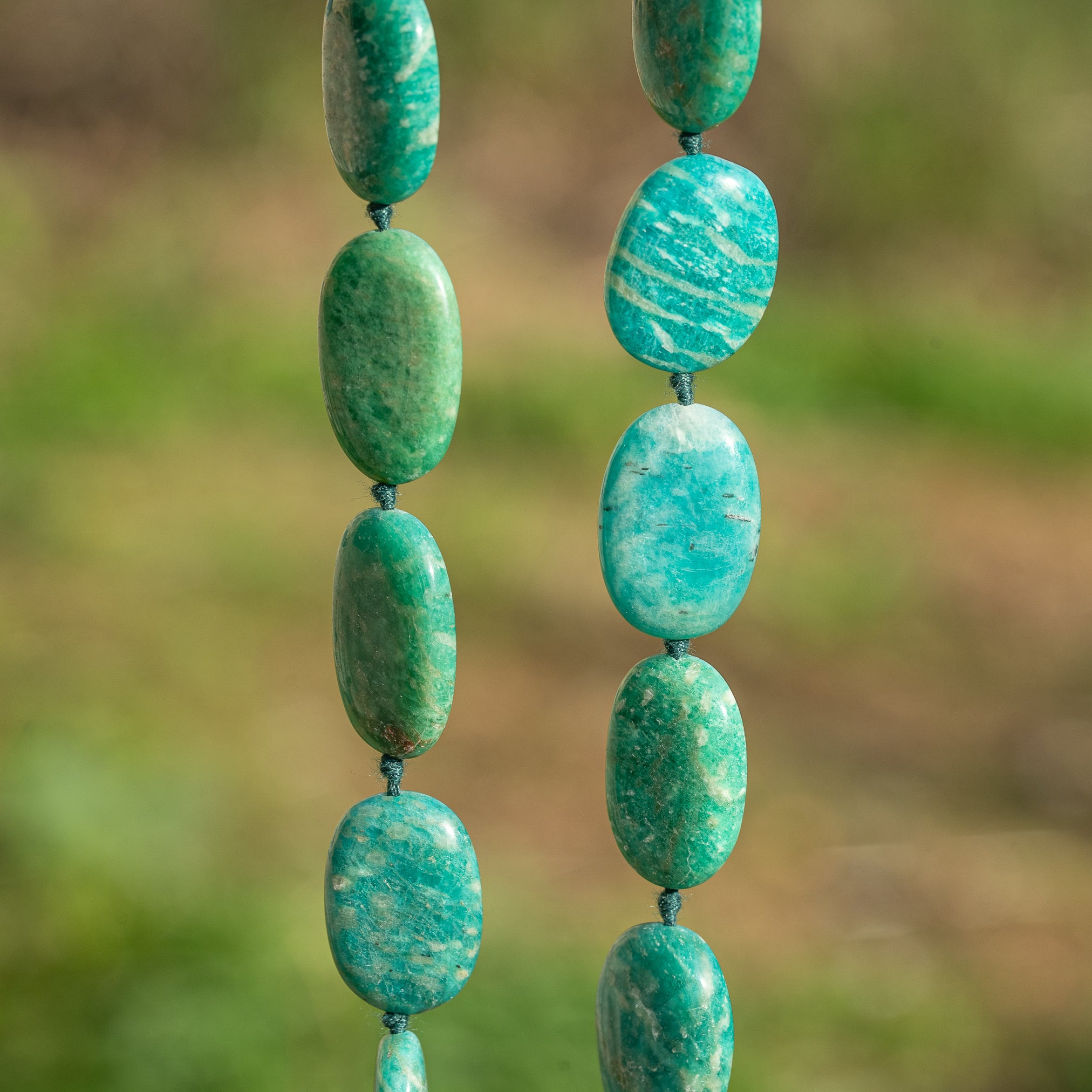 Perles ovales lisses en Amazonite de env 20/22 mm ( à l&