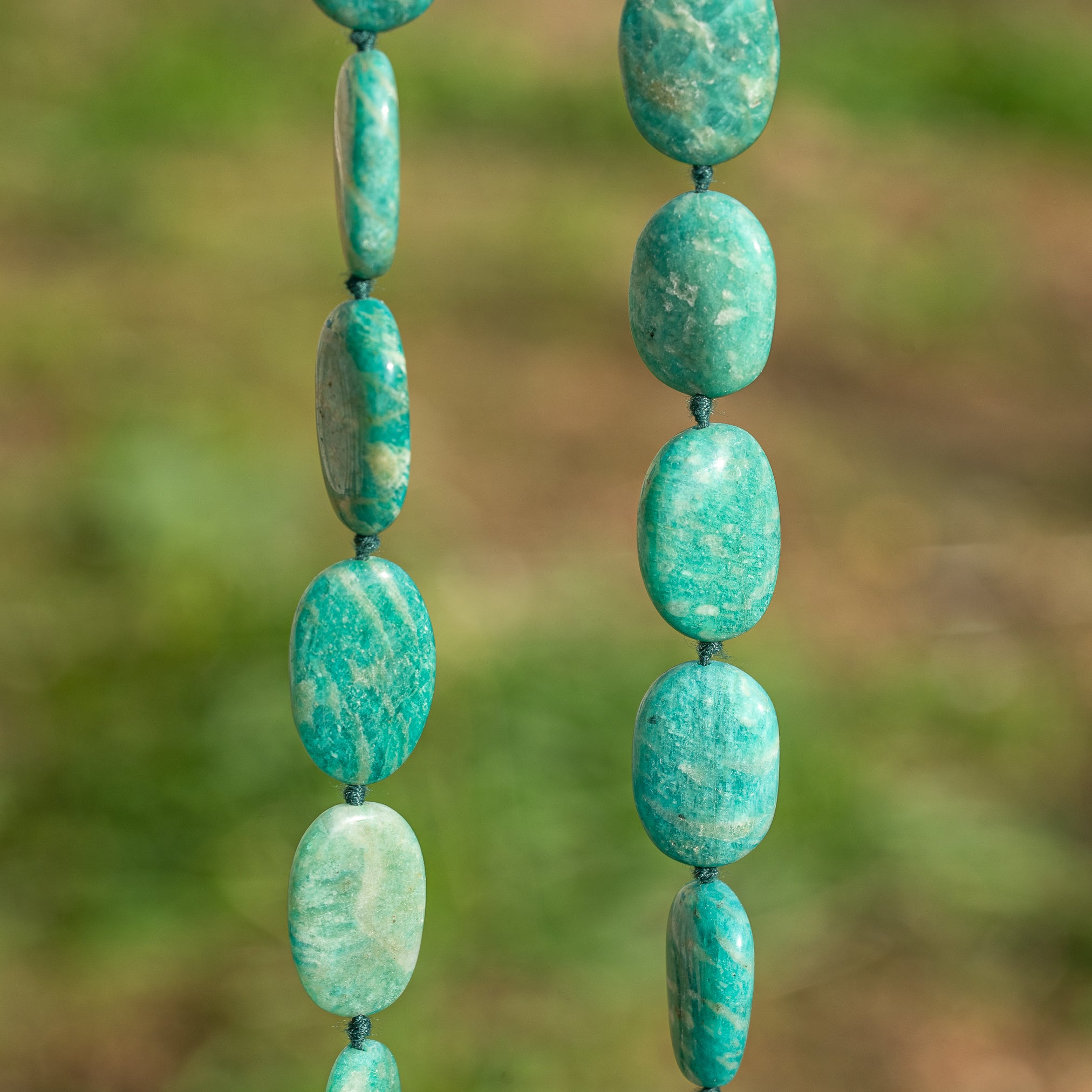 Perles ovales lisses en Amazonite de env 20/22 mm ( à l&