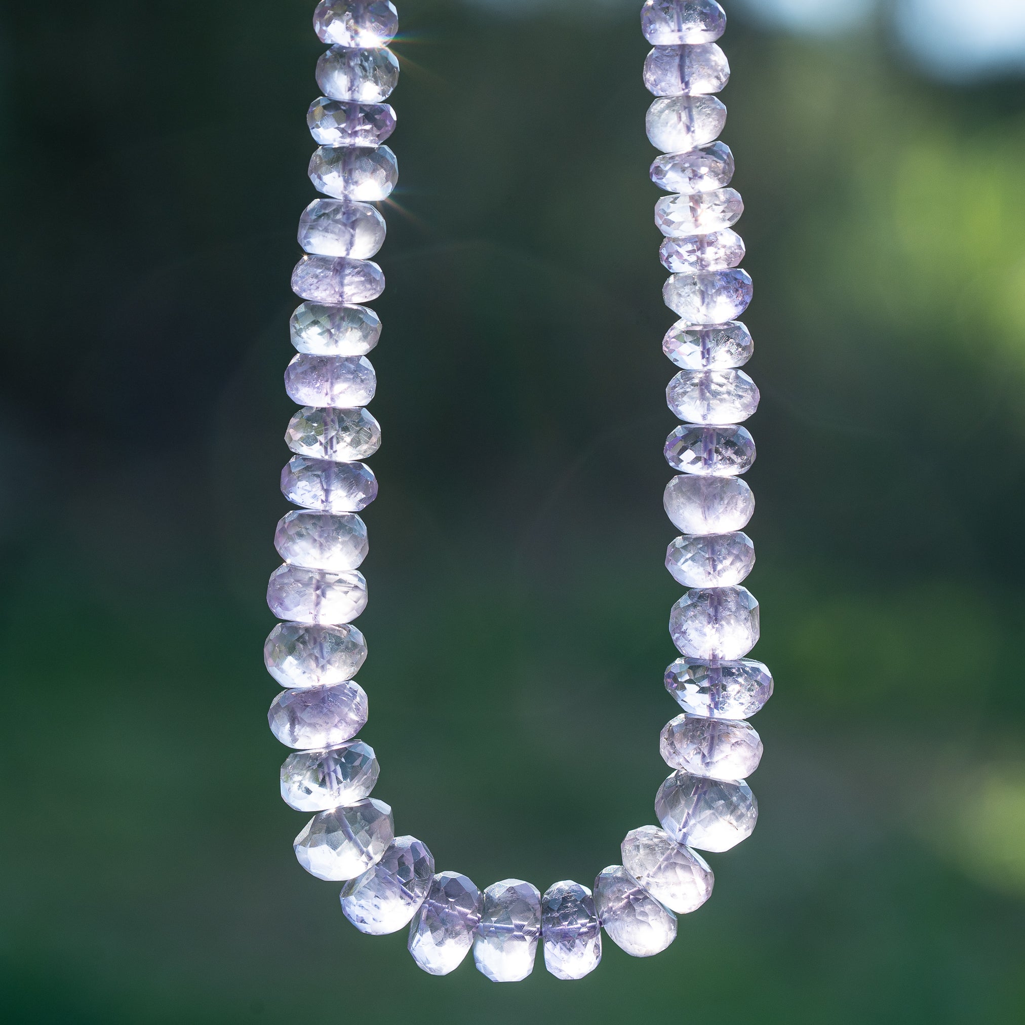 Perles rondelles facettes en Améthyste de 6 à 12 mm ( lot de 2 )