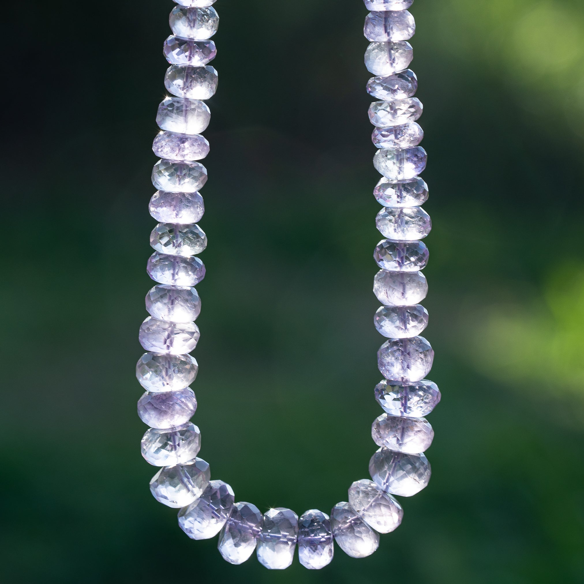Perles rondelles facettes en Améthyste de 6 à 12 mm ( lot de 2 )