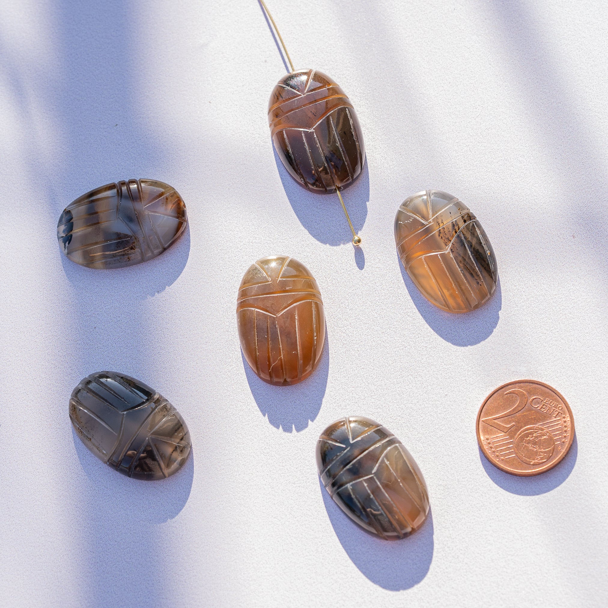 Les " Nidhih " scarabée en Agate du Montana de 2,5 cm au choix ( à l&
