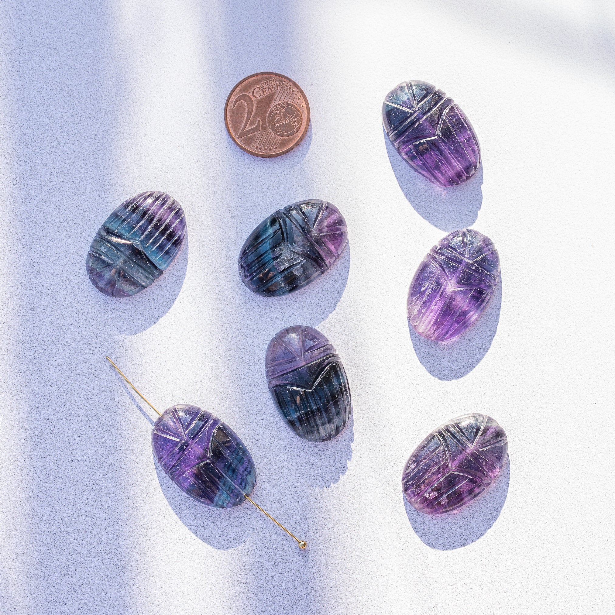 Les " Nidhih " scarabée en Fluorite de 2,5 cm au choix ( à l&