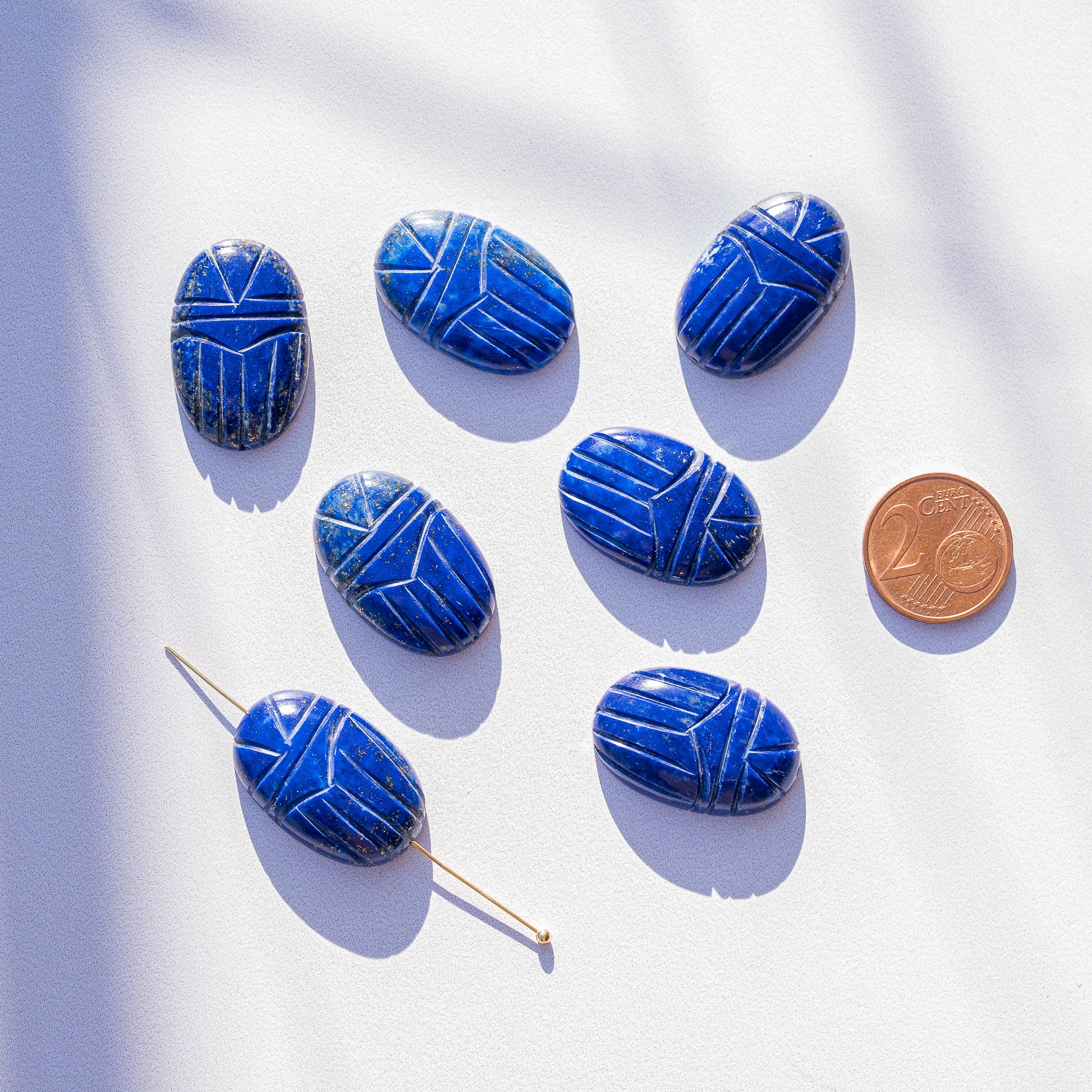 Les " Nidhih " scarabée en Lapis-lazuli de 2,5 cm ( à l&