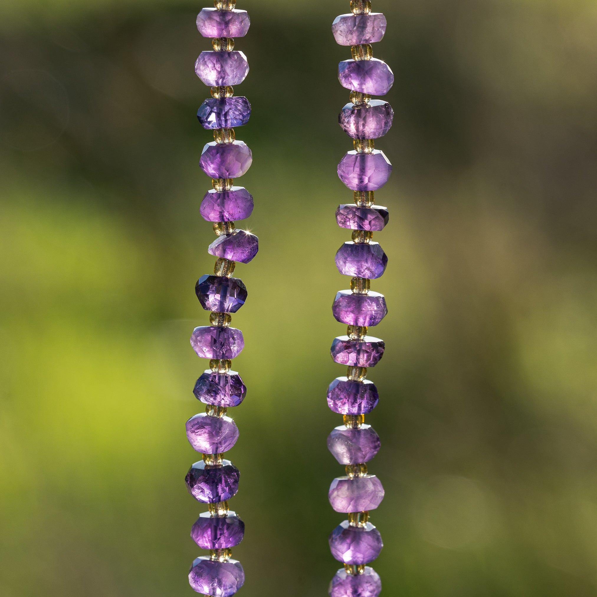 Perles rondelles facettes en Améthyste de env 7,5 x 4,5 mm ( rang ou 1/2 rang )