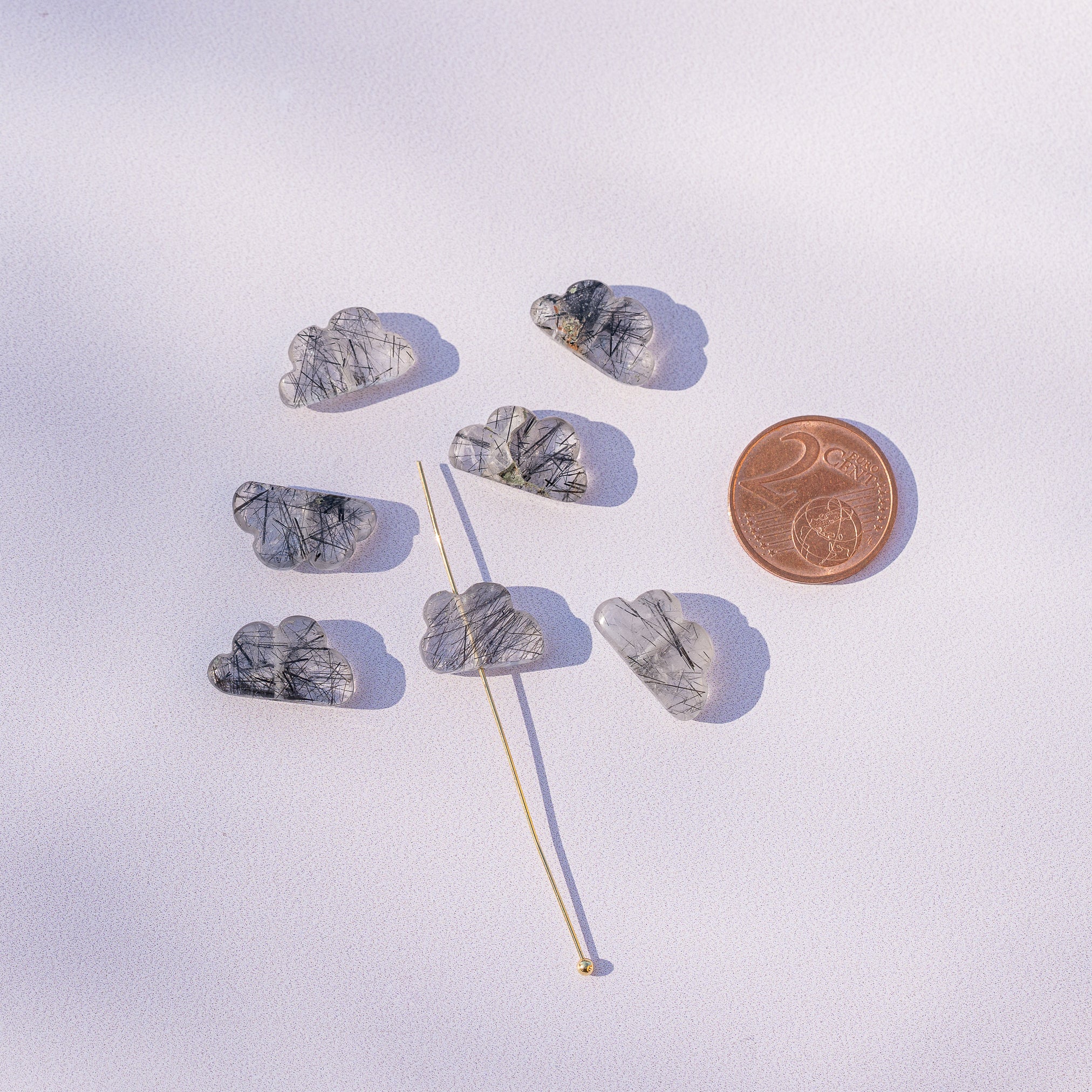 Les " Nidhih " nuages en Quartz Tourmaline de env 15 x 10 mm au choix ( à l&