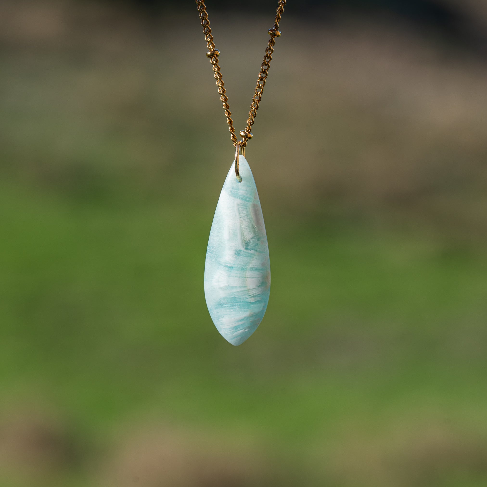 Pendentifs gouttes lisses en Hémimorphite de 37,5 mm au choix ( à l&