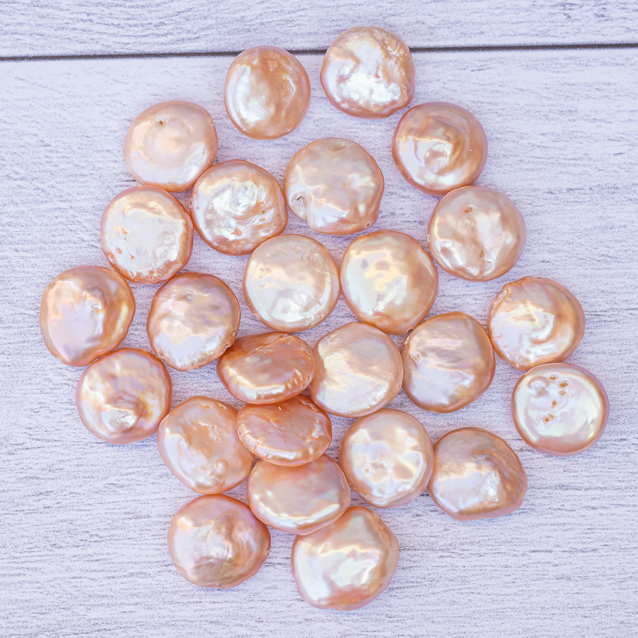Perles rondes plates de perle d&