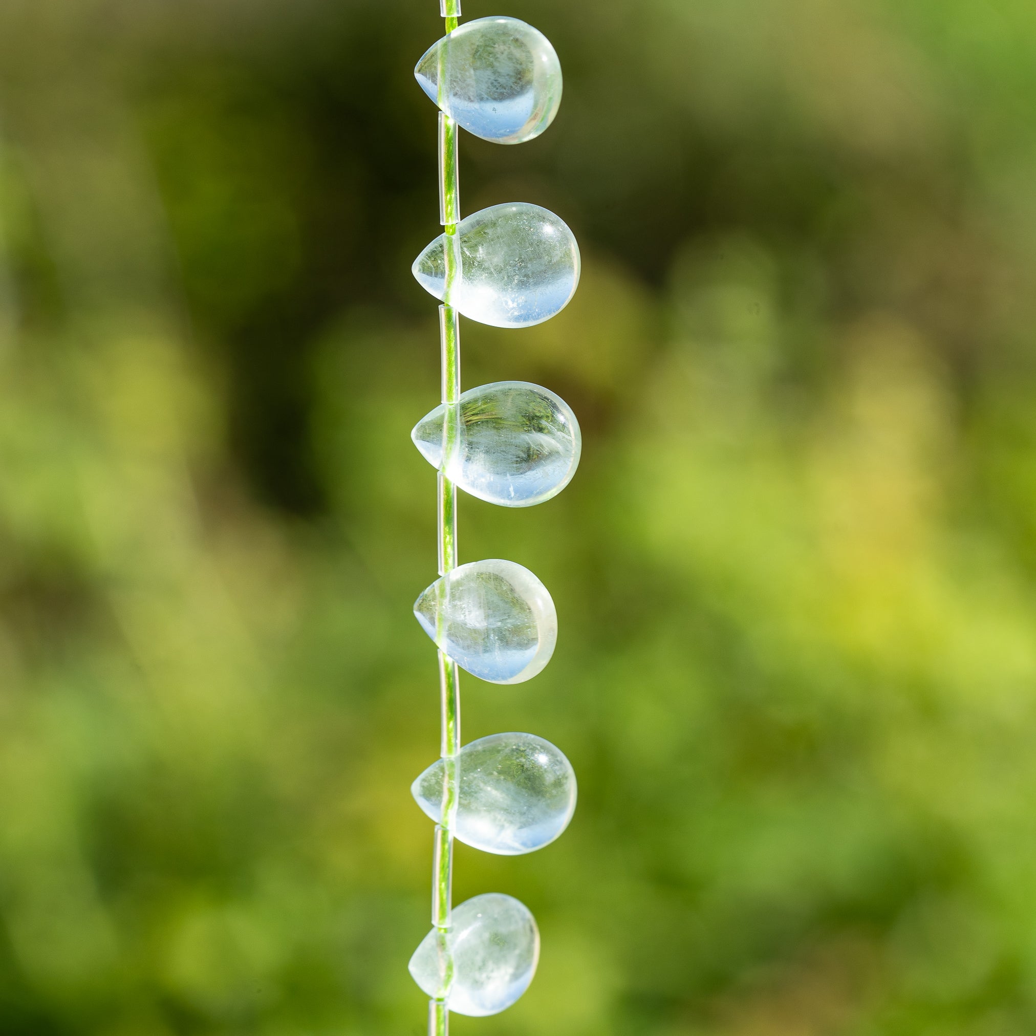 Perles gouttes lisses de Fluorite verte de 14 mm ( à l&