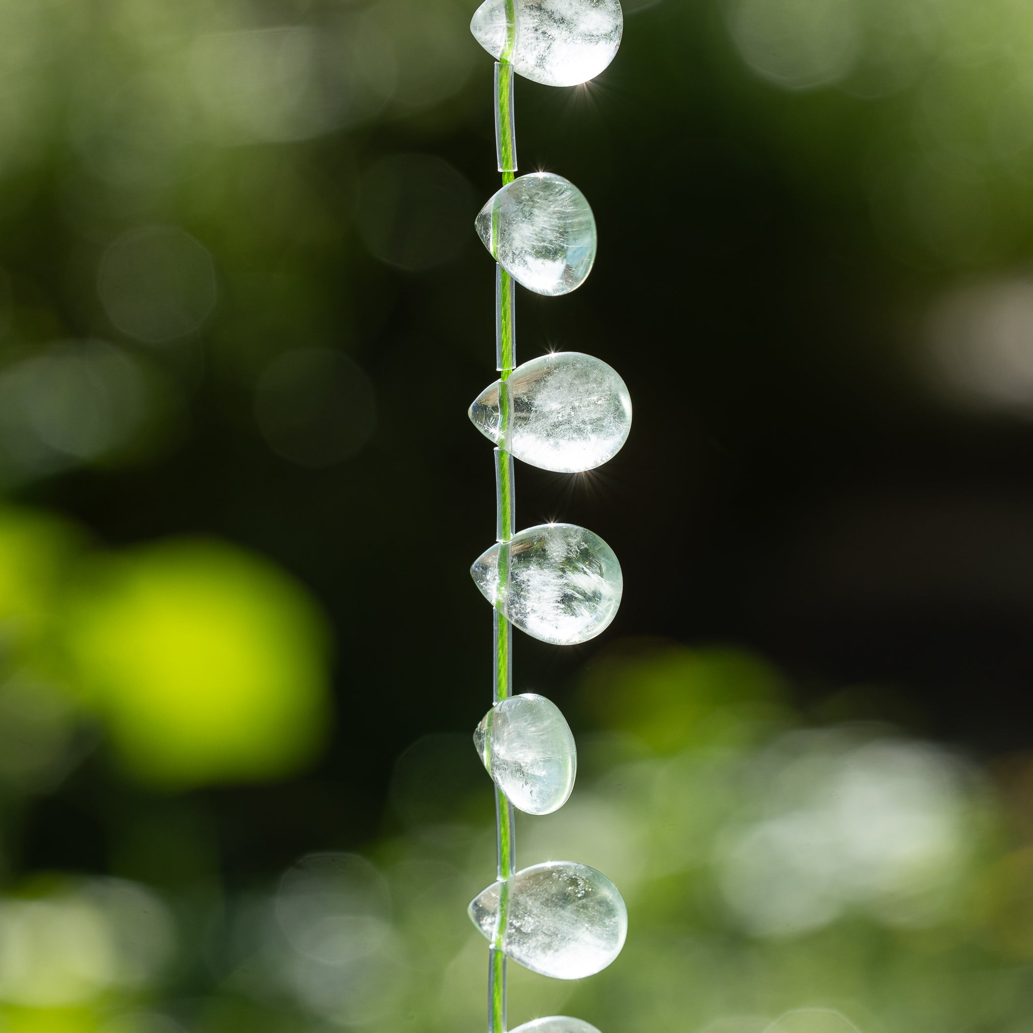 Perles gouttes lisses de Fluorite verte de 14 mm ( à l&