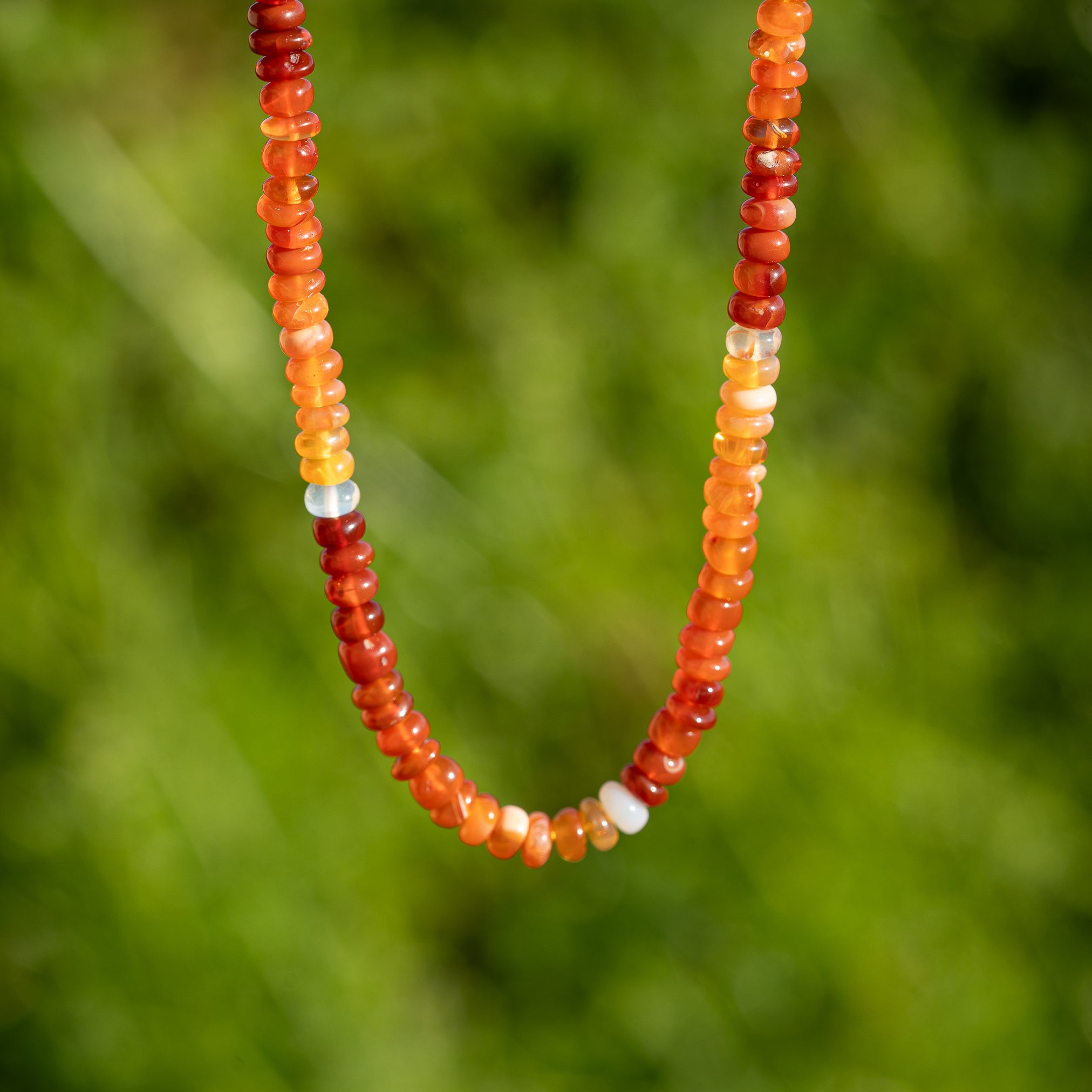Perles rondelles en Opale de feu Mexicaine de 5 mm ( lot de 20 perles )