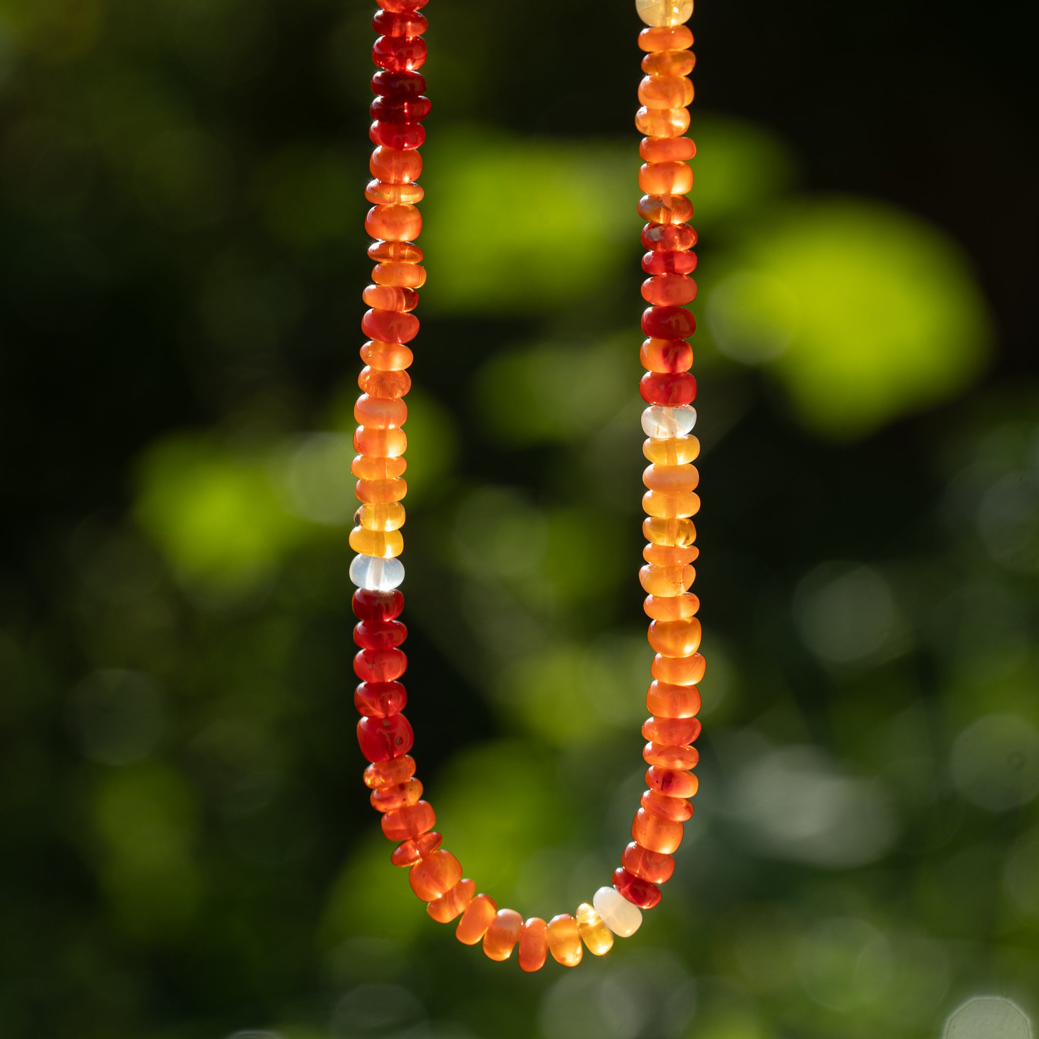 Perles rondelles en Opale de feu Mexicaine de 5 mm ( lot de 20 perles )