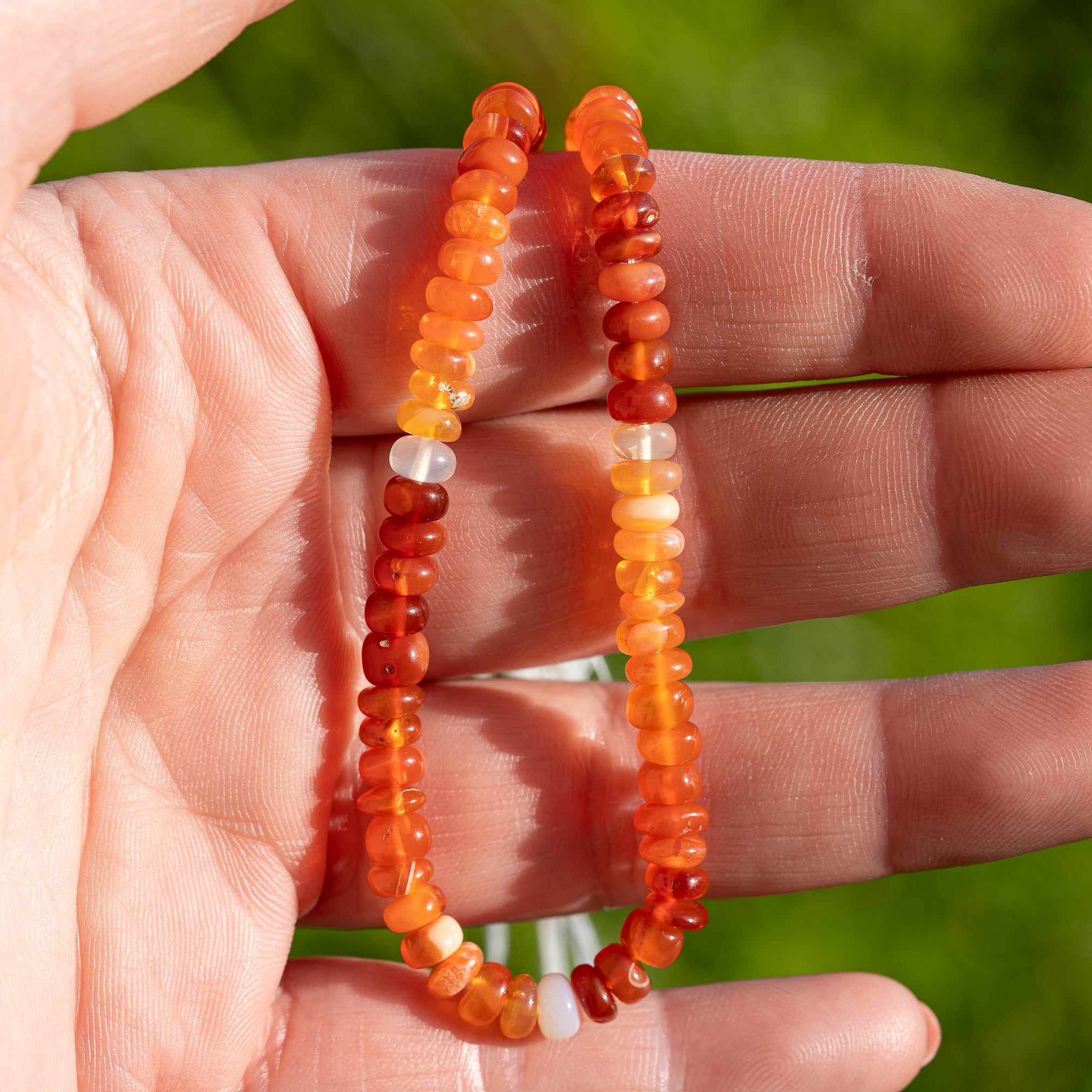Perles rondelles en Opale de feu Mexicaine de 5 mm ( lot de 20 perles )