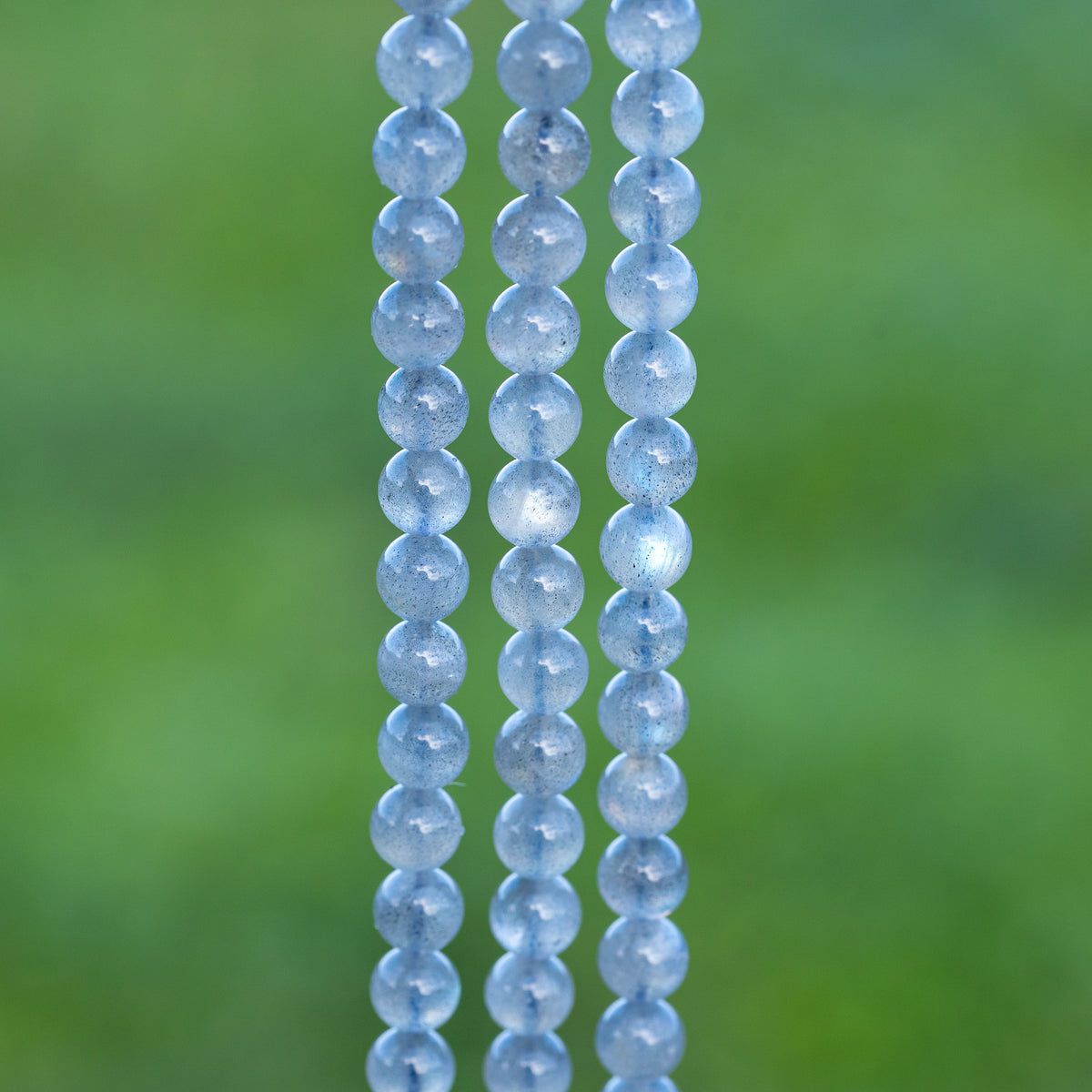 Perles rondes lisses de Labradorite de 6,5 mm ( rang de env 60 perles )