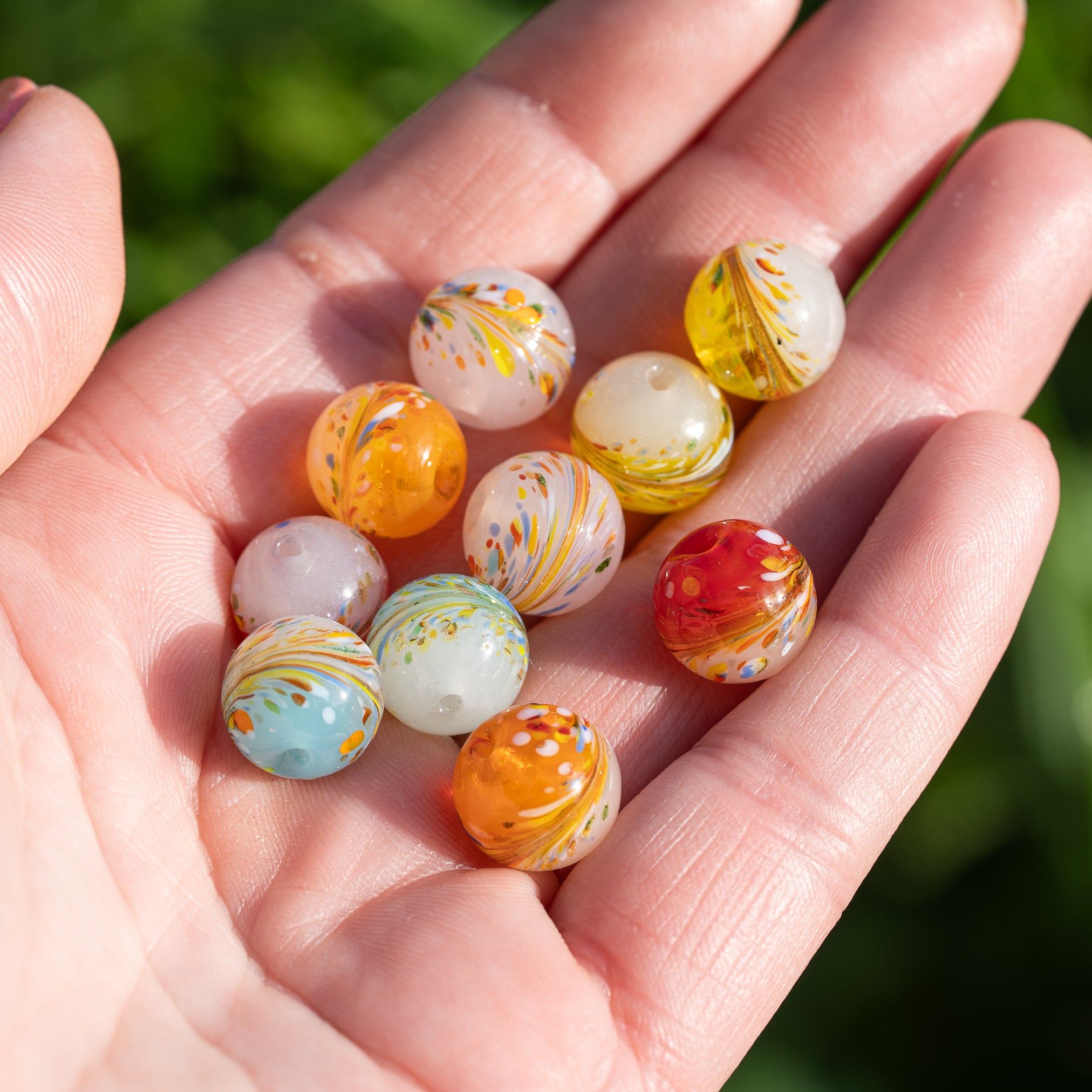 Perles en verre de 12 mm couleur au choix ( à l&