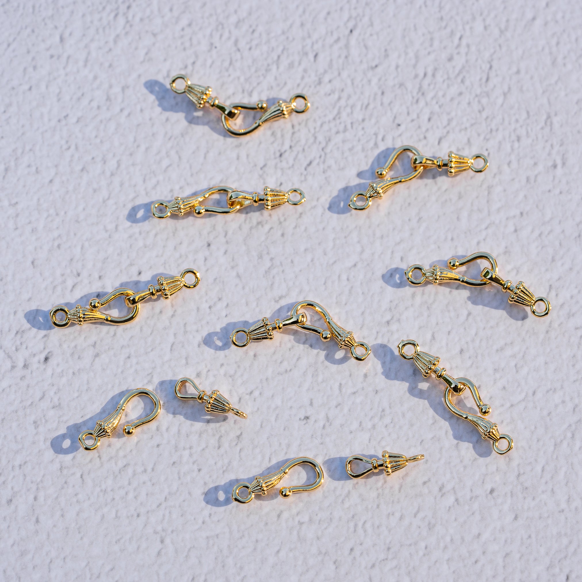 Fermoirs crochets en S en laiton plaqué or 18k de 24 mm ( à l&