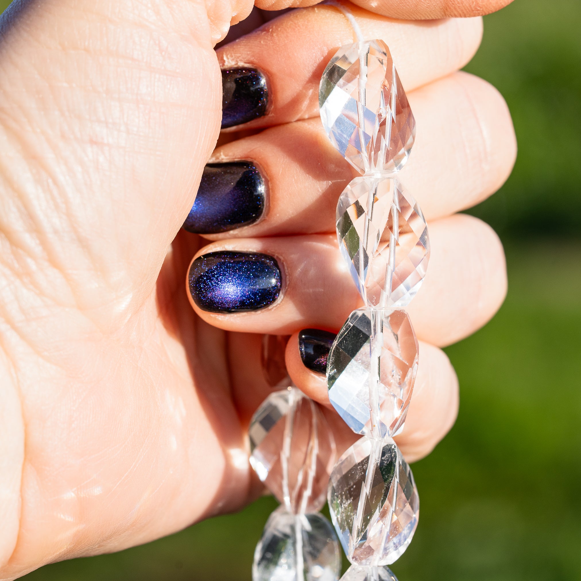 Perles torsadées facettes en cristal de roche clair de env 16/19 mm ( à l&