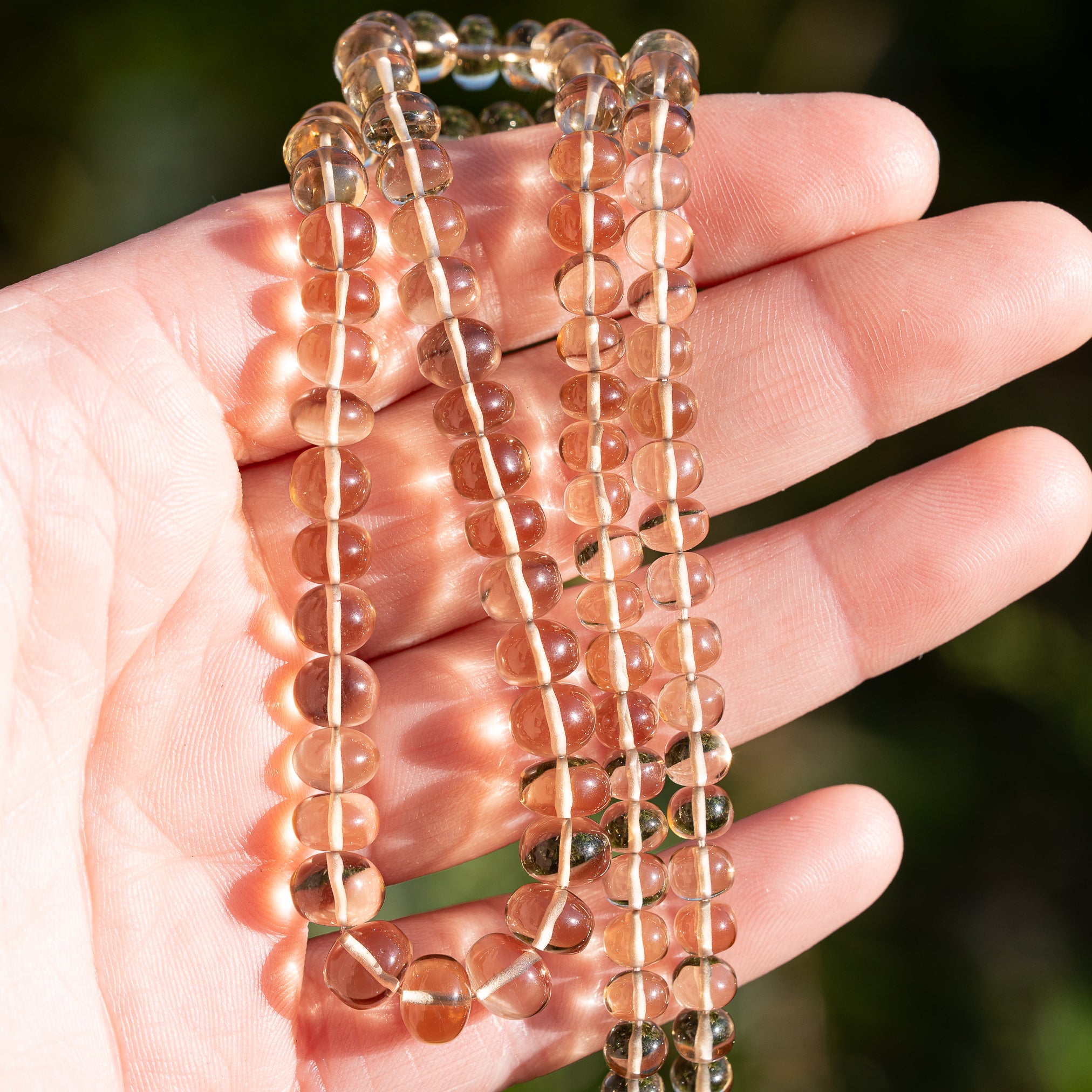 Perles rondelles lisses de Citrine naturelle de 5 à 8,5 mm ( lot de 2 perles )