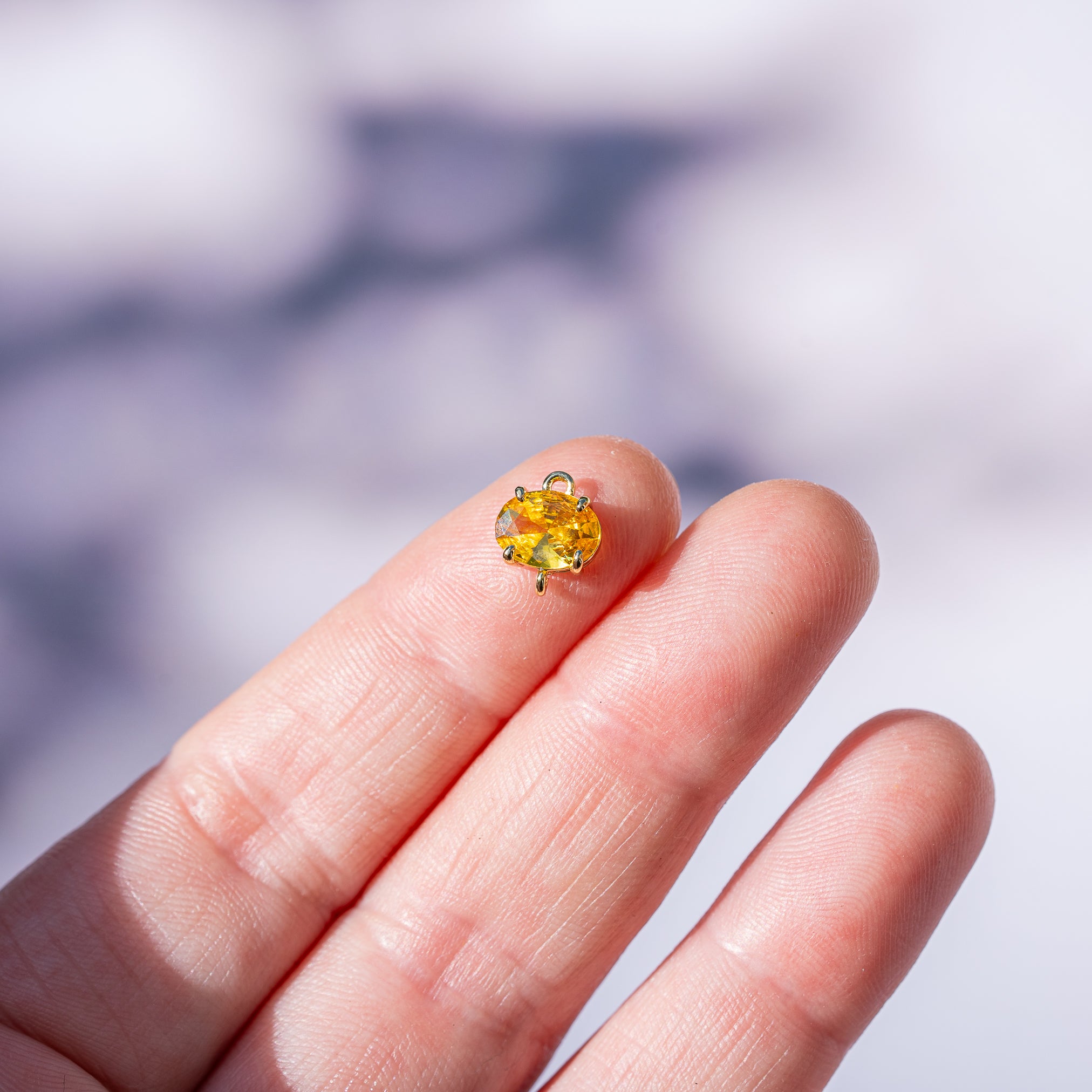 Connecteur ovale en laiton plaqué or 18 k et zirconium jaune de 9,5 mm ( à l&