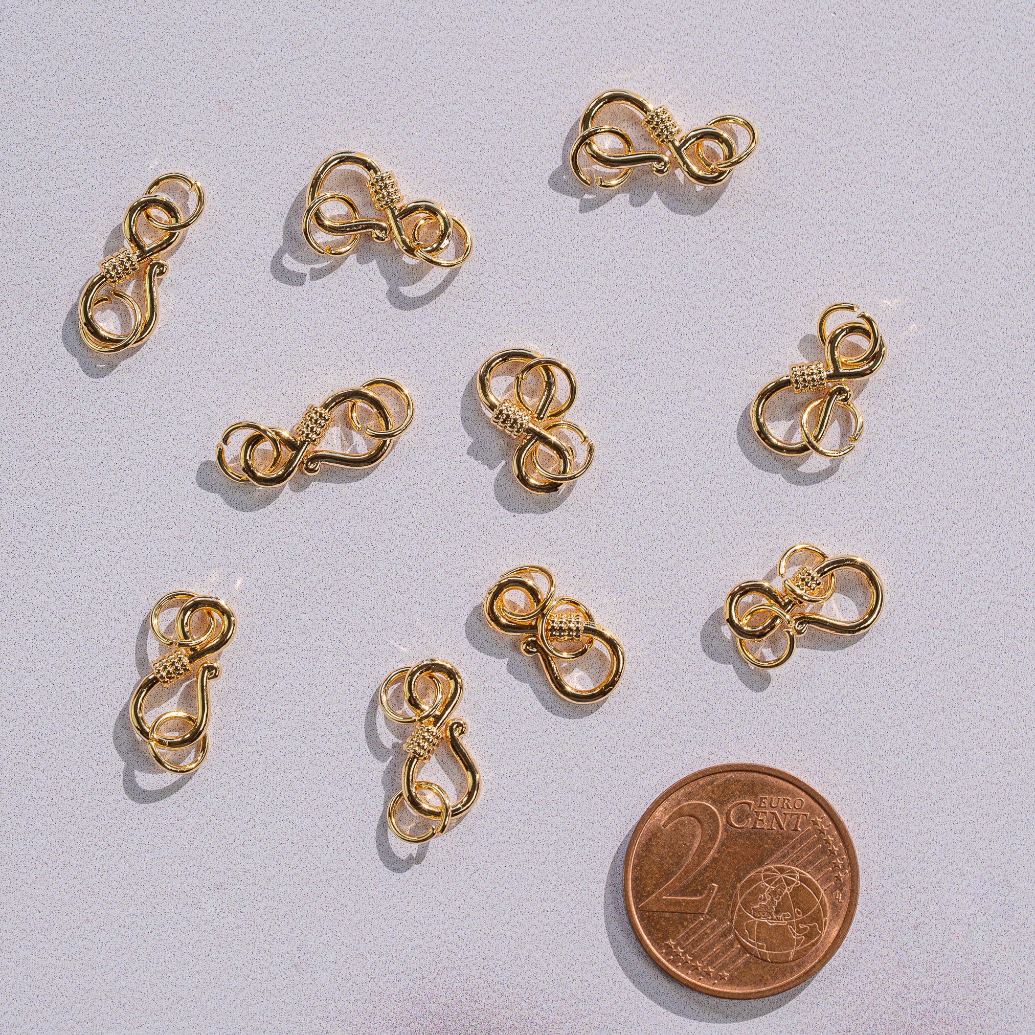 Fermoirs crochet en S en laiton plaqué or 18k de 19,5 mm ( à l&