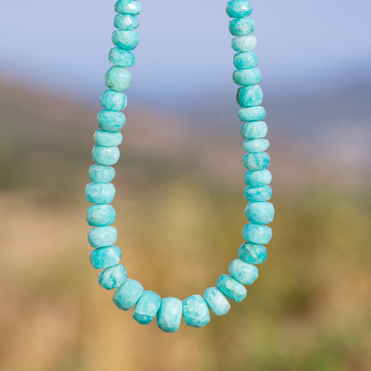 Perles rondelles facettes en Amazonite de 4,5 à 9,5 mm ( lot de 2 ou 4 perles )