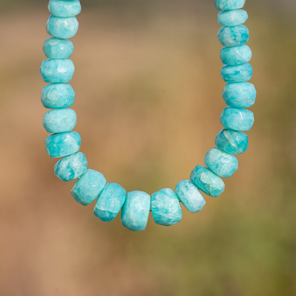 Perles rondelles facettes en Amazonite de 4,5 à 9,5 mm ( lot de 2 ou 4 perles )
