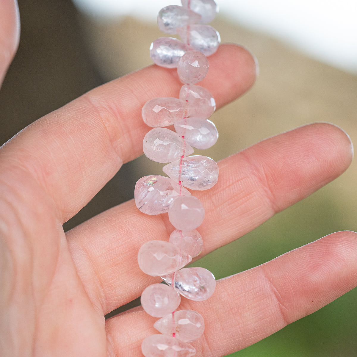 Gouttes facettes de Morganite AA de 9/13 mm ( à l&