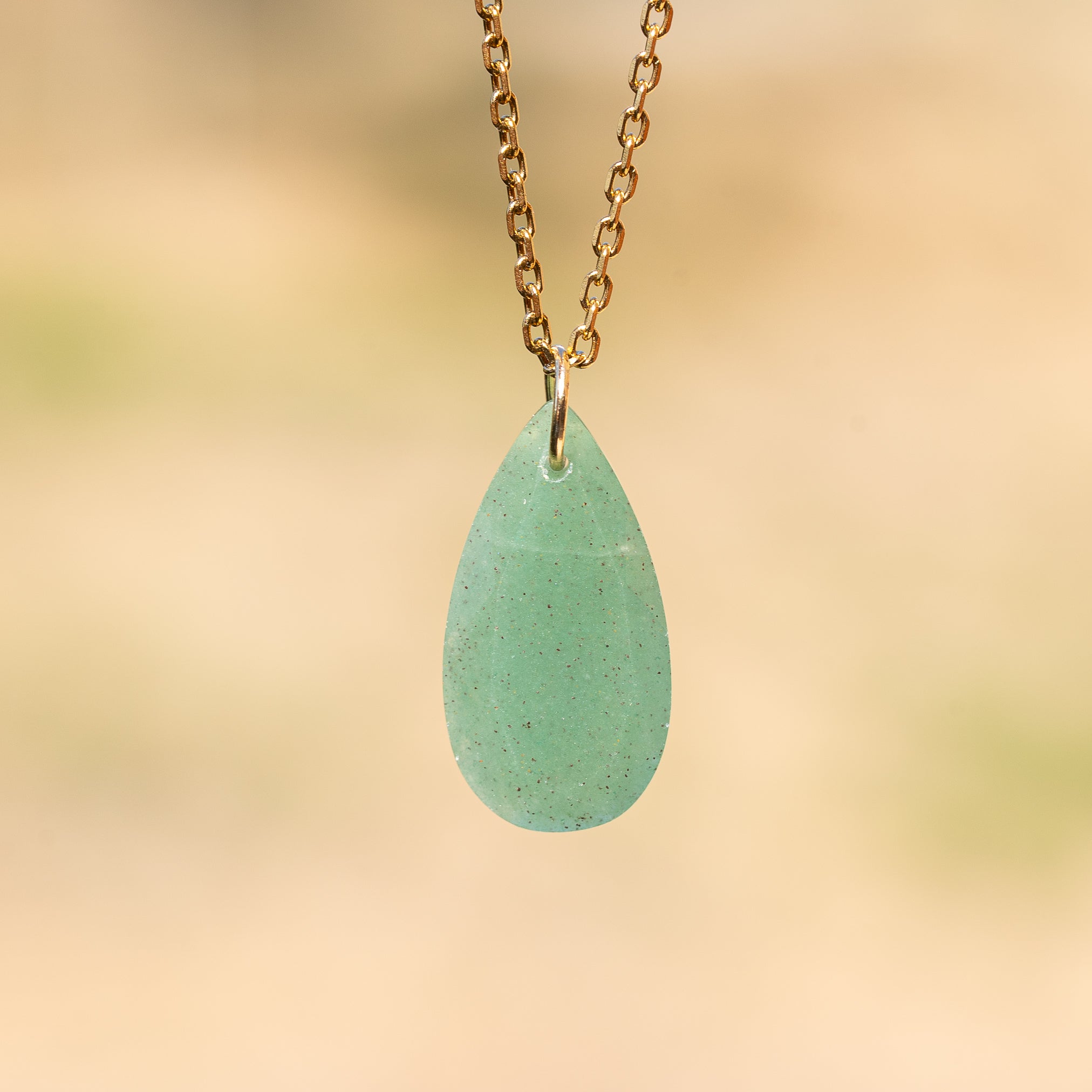 Pendentifs gouttes facettes en Aventurine verte de 25 mm ( à l&