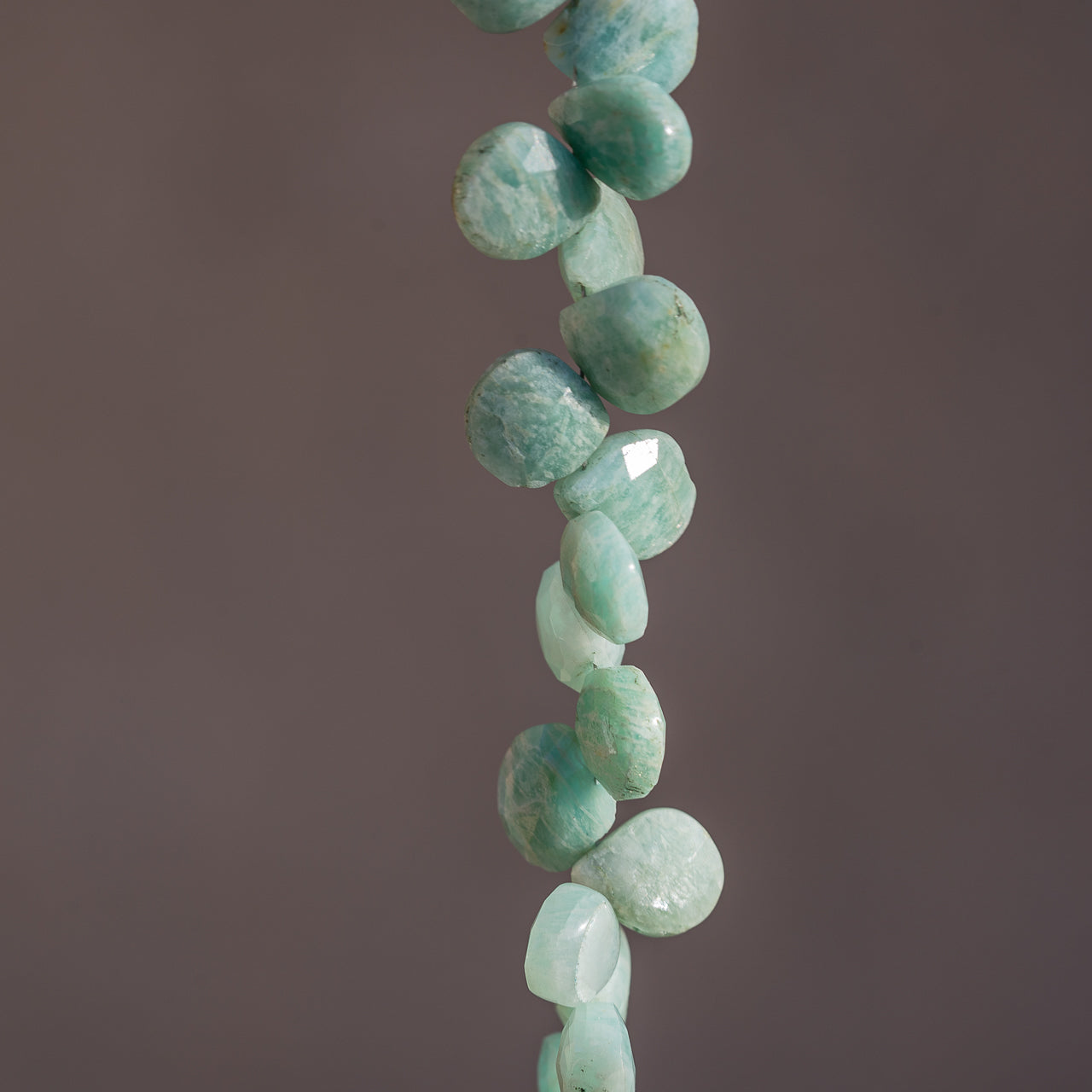 Perles gouttes facettes en Amazonite de env 10 mm ( lot de 2 perles )