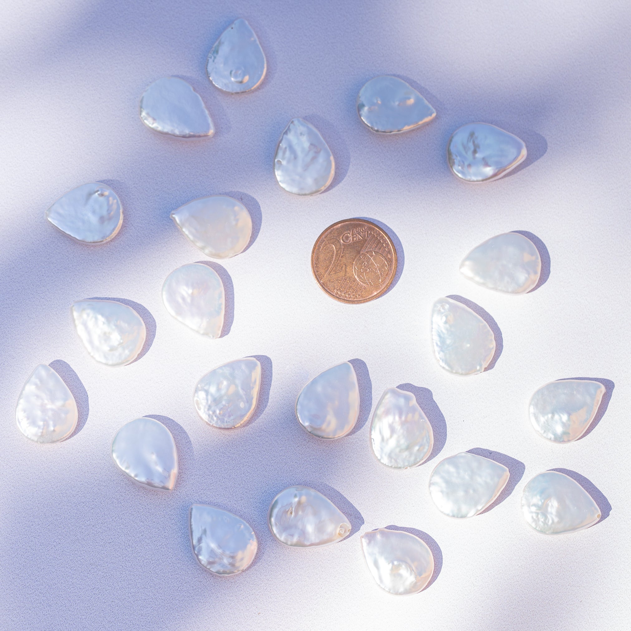 Perles gouttes plates en perles d&