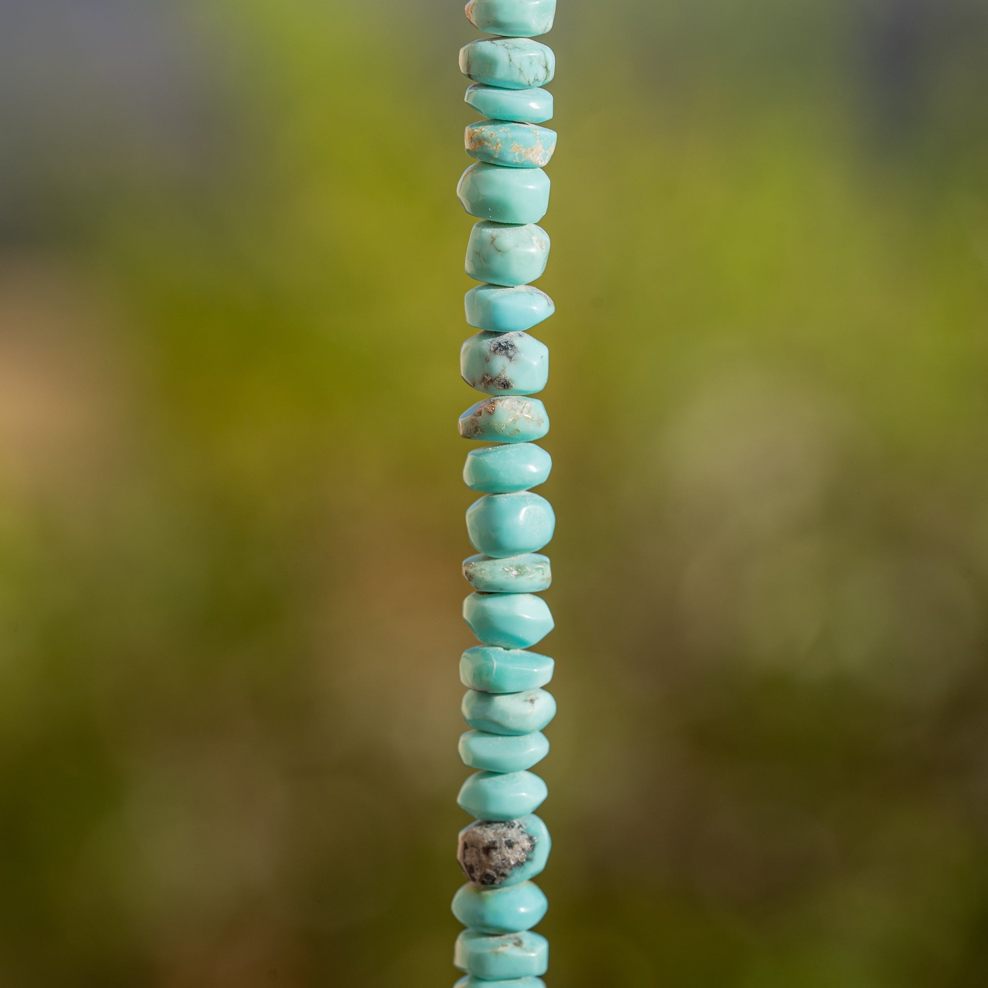 Fil 35,5 cm de perles rondelles lisses de Turquoise d&