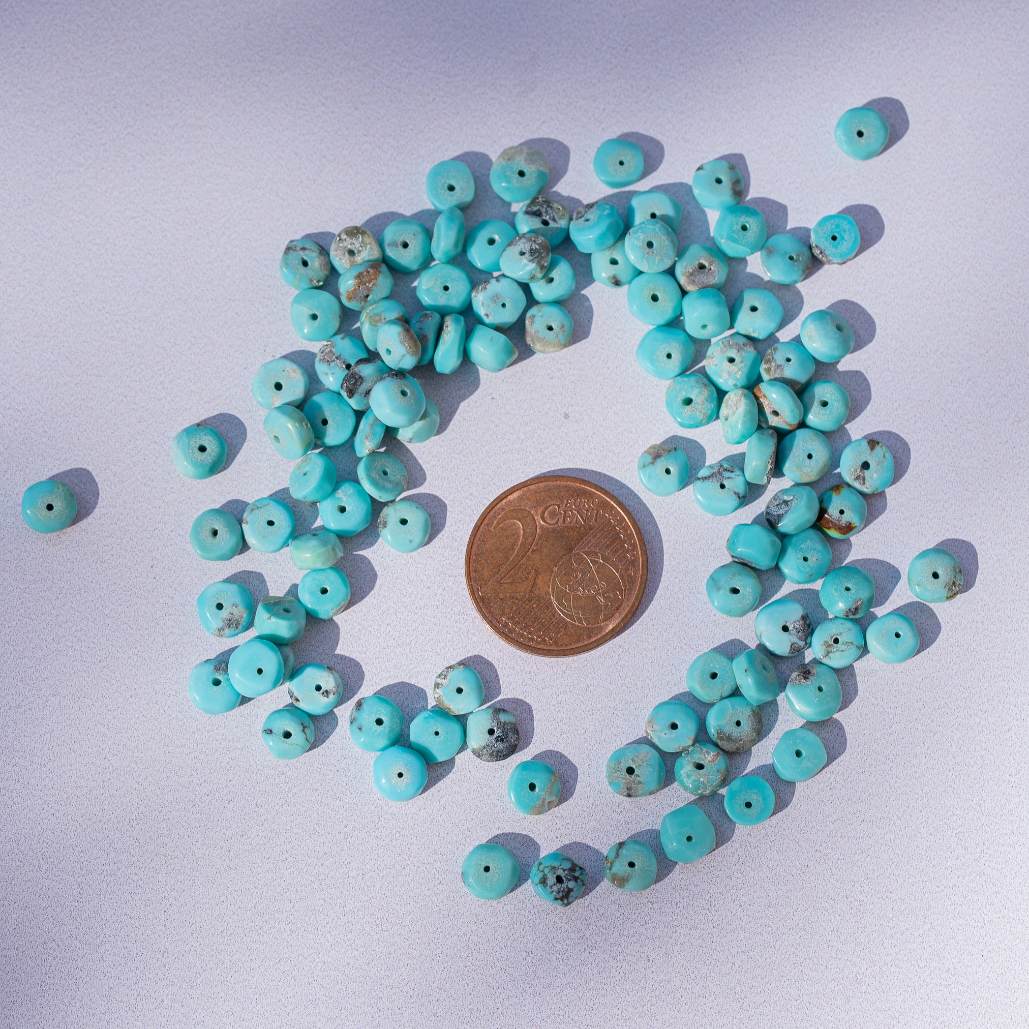 Perles rondelles lisses de Turquoise d&