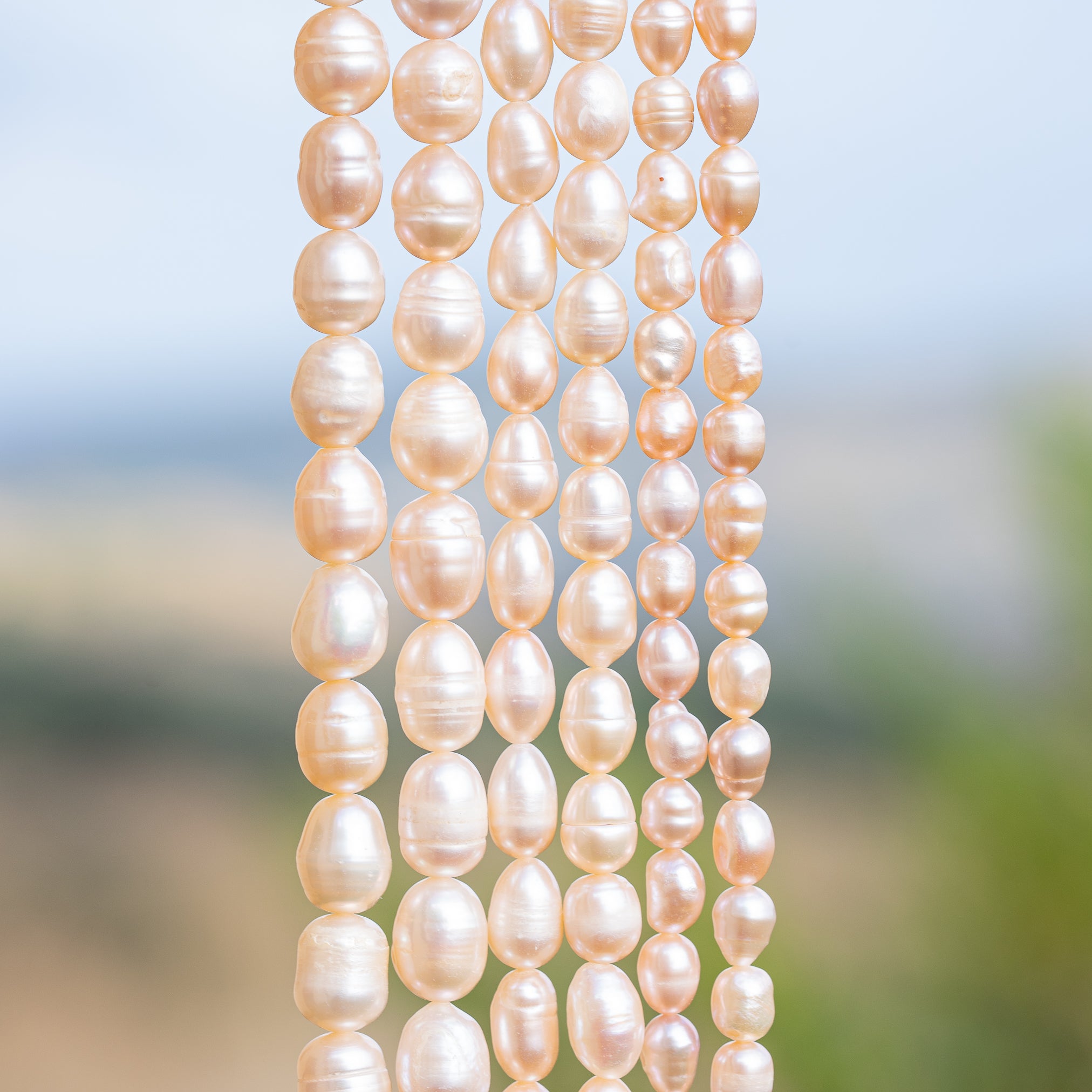 Perles ovales en perles d&