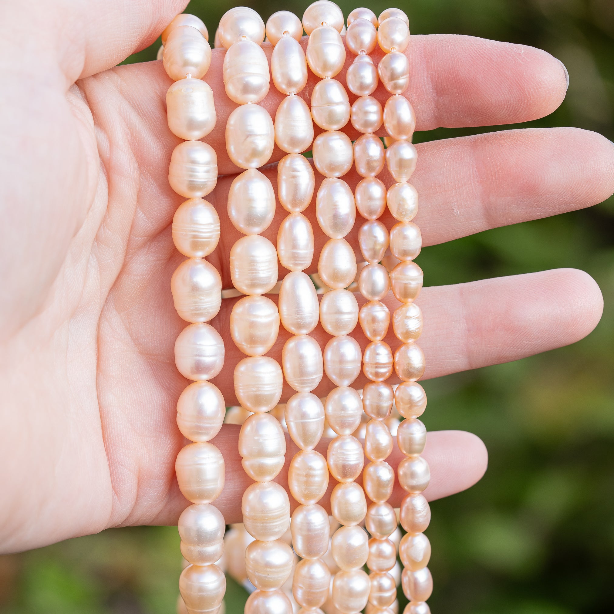 Perles ovales en perles d&