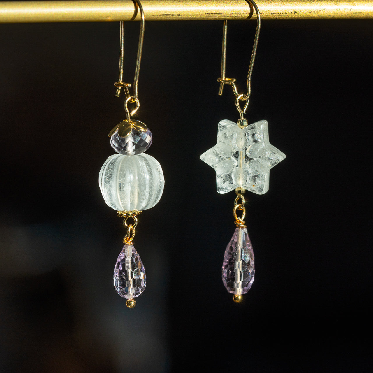 Perles rondelles facettes en Améthyste lilas de 8 à 9 mm au choix ( lot de 2 perles )