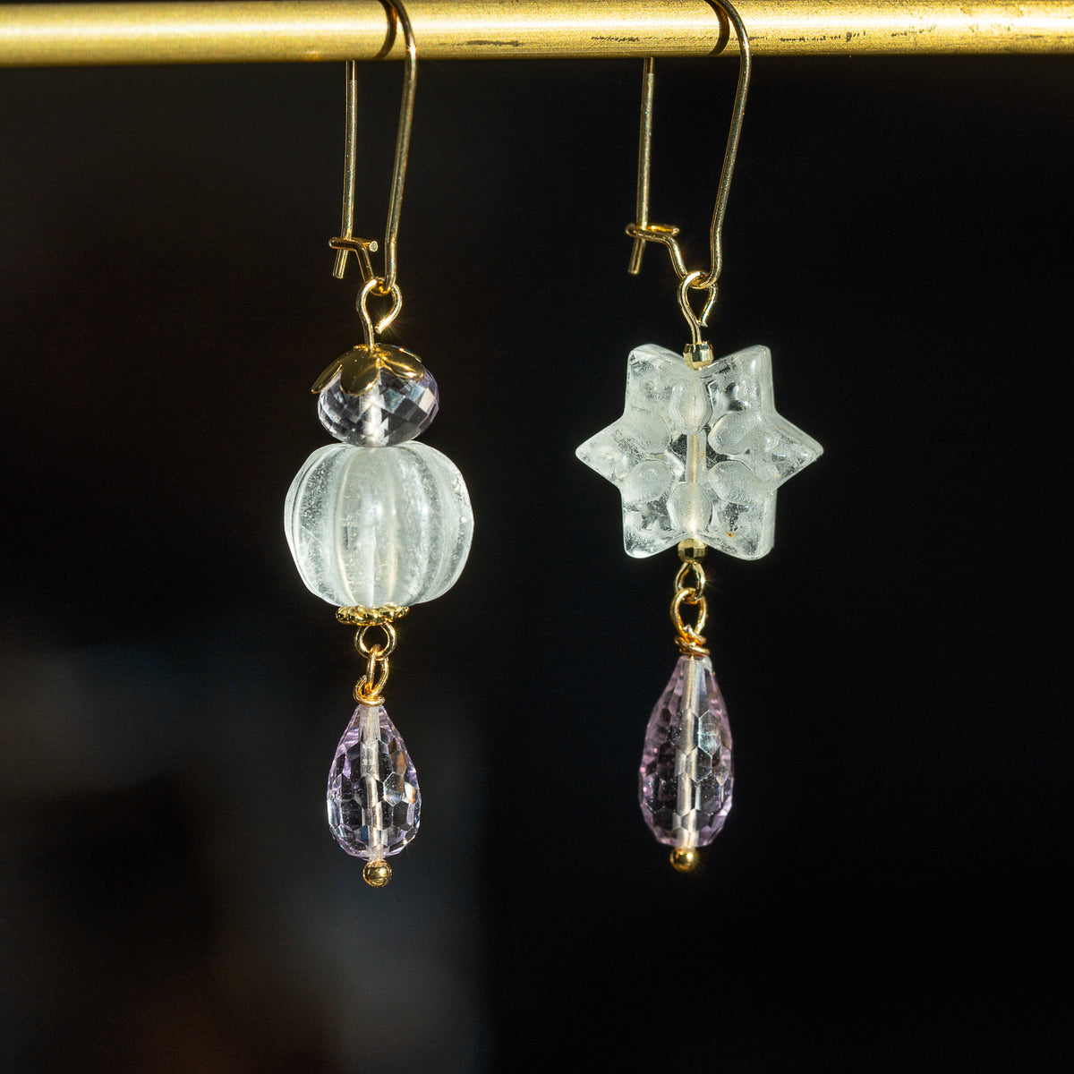 Perles rondelles facettes en Améthyste lilas de 8 à 9 mm au choix ( lot de 2 perles )