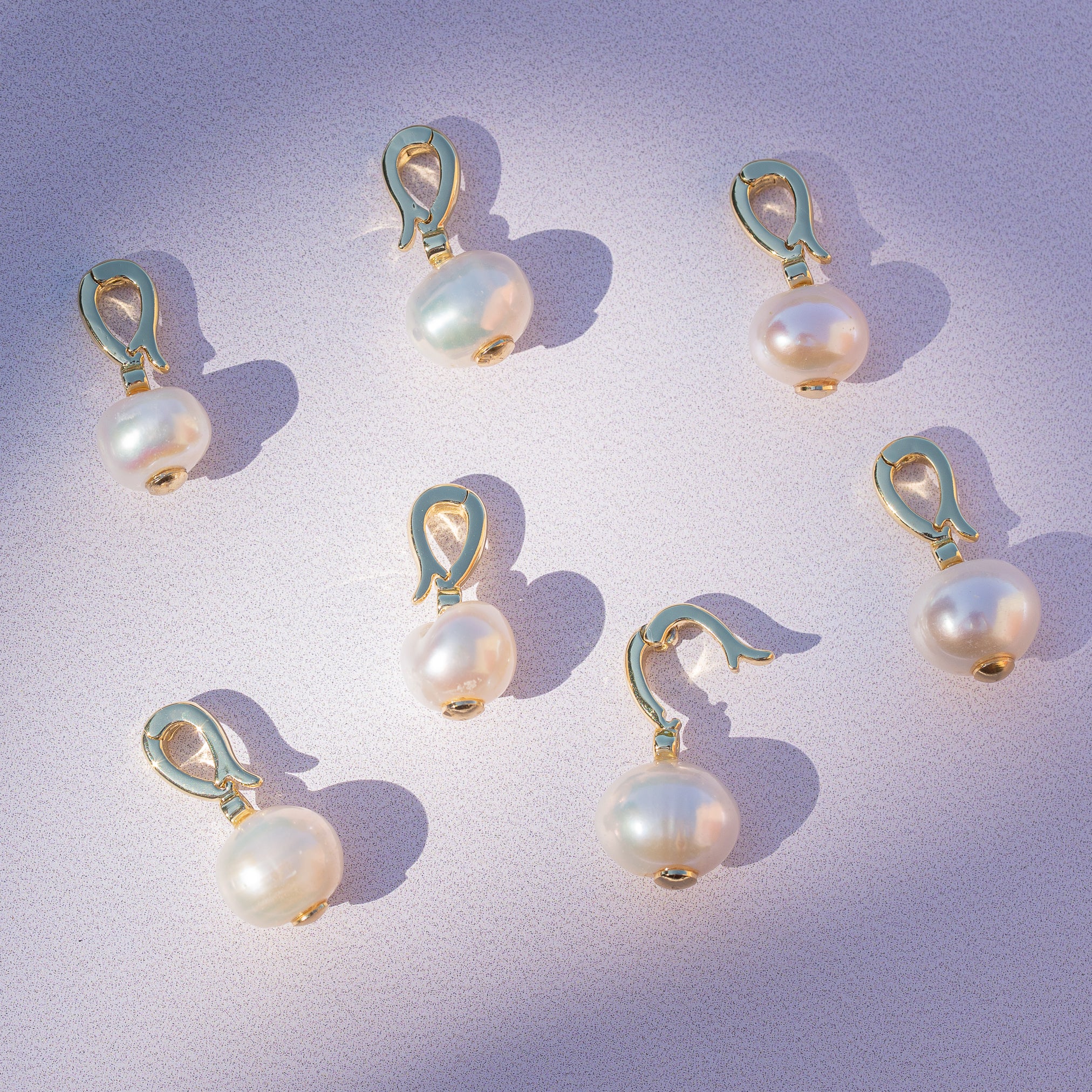 Breloques à clip en laiton plaqué or 18k, perles d&