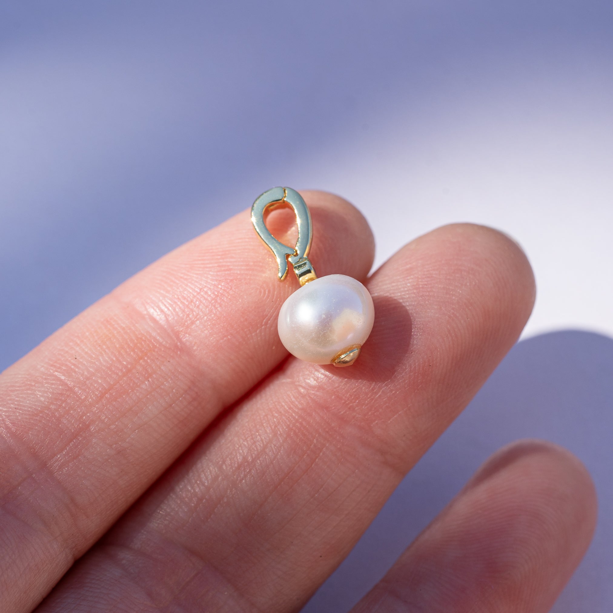 Breloques à clip en laiton plaqué or 18k, perles d&