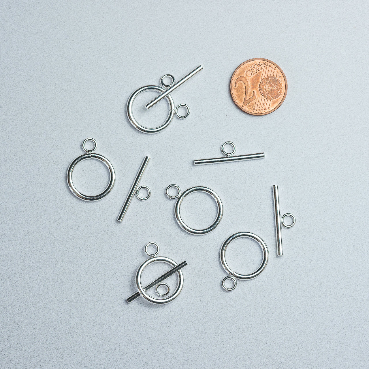 Fermoir T en acier inoxydable couleur argent de 16 mm ( à l&