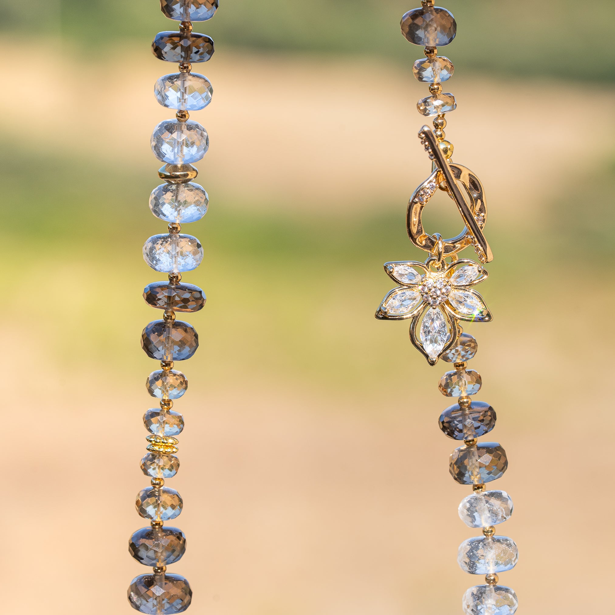Kit collier en Citrine naturelle, Cristal de roche et Quartz fumé ♡