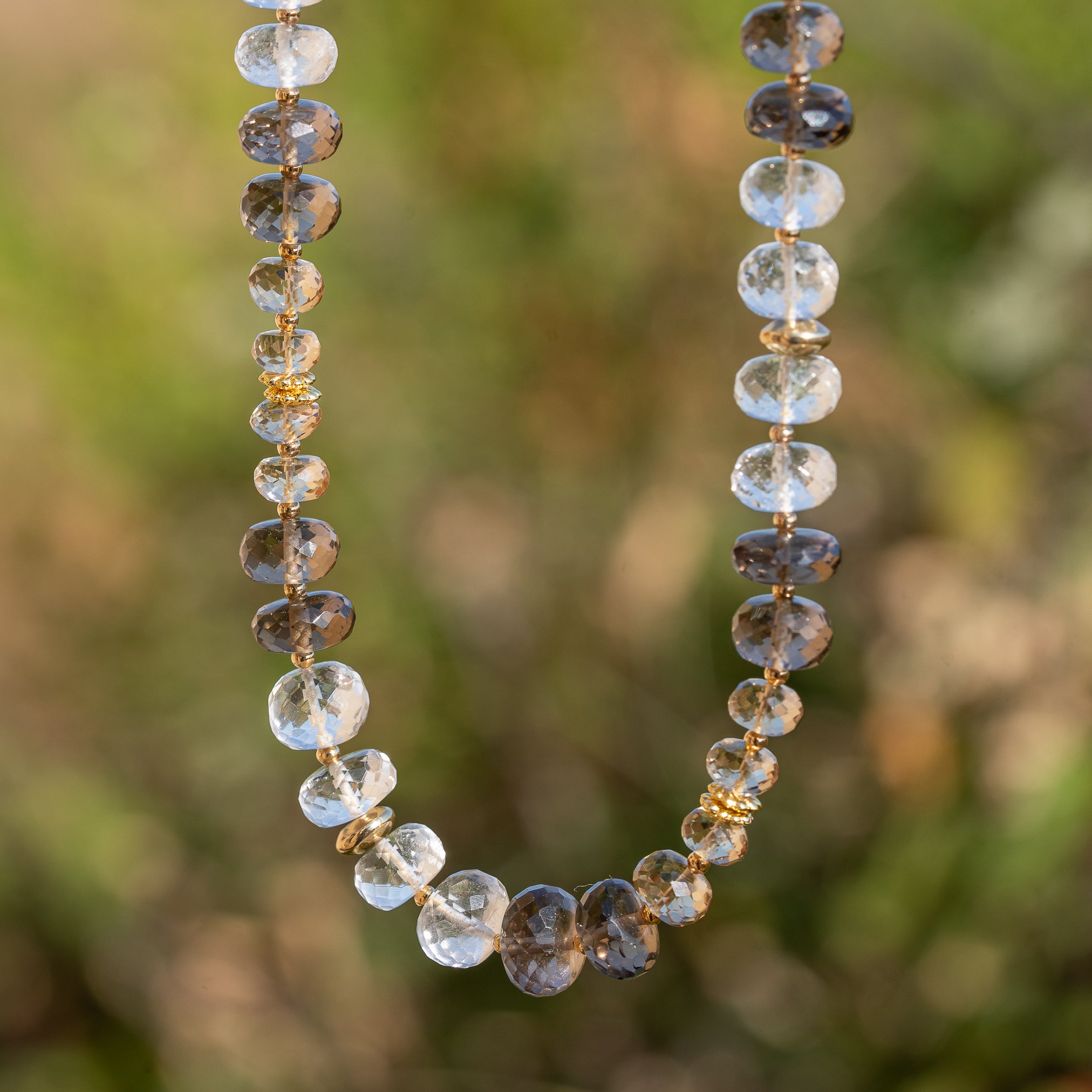 Kit collier en Citrine naturelle, Cristal de roche et Quartz fumé ♡