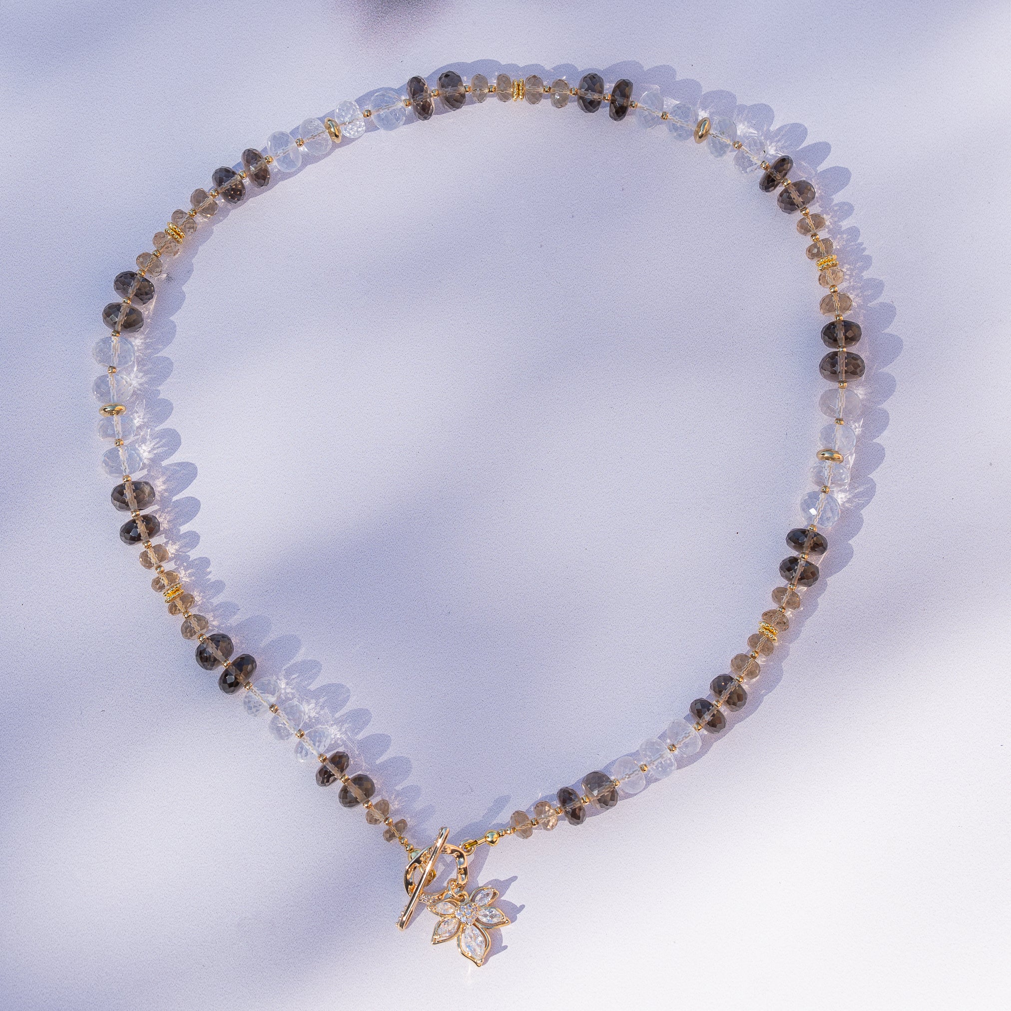 Kit collier en Citrine naturelle, Cristal de roche et Quartz fumé ♡
