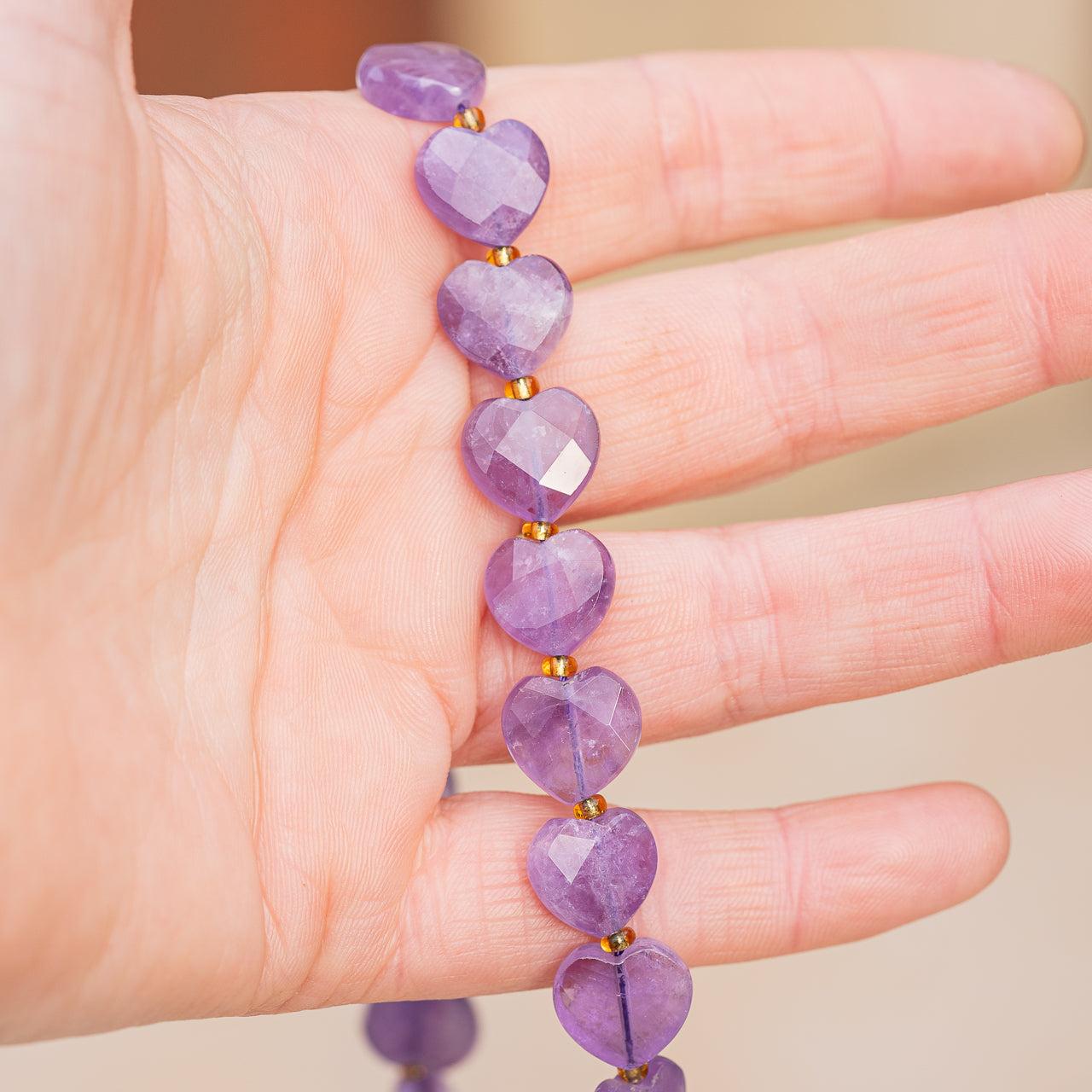 Perles ♡ facettes en Améthyste de 12 mm ( à l&