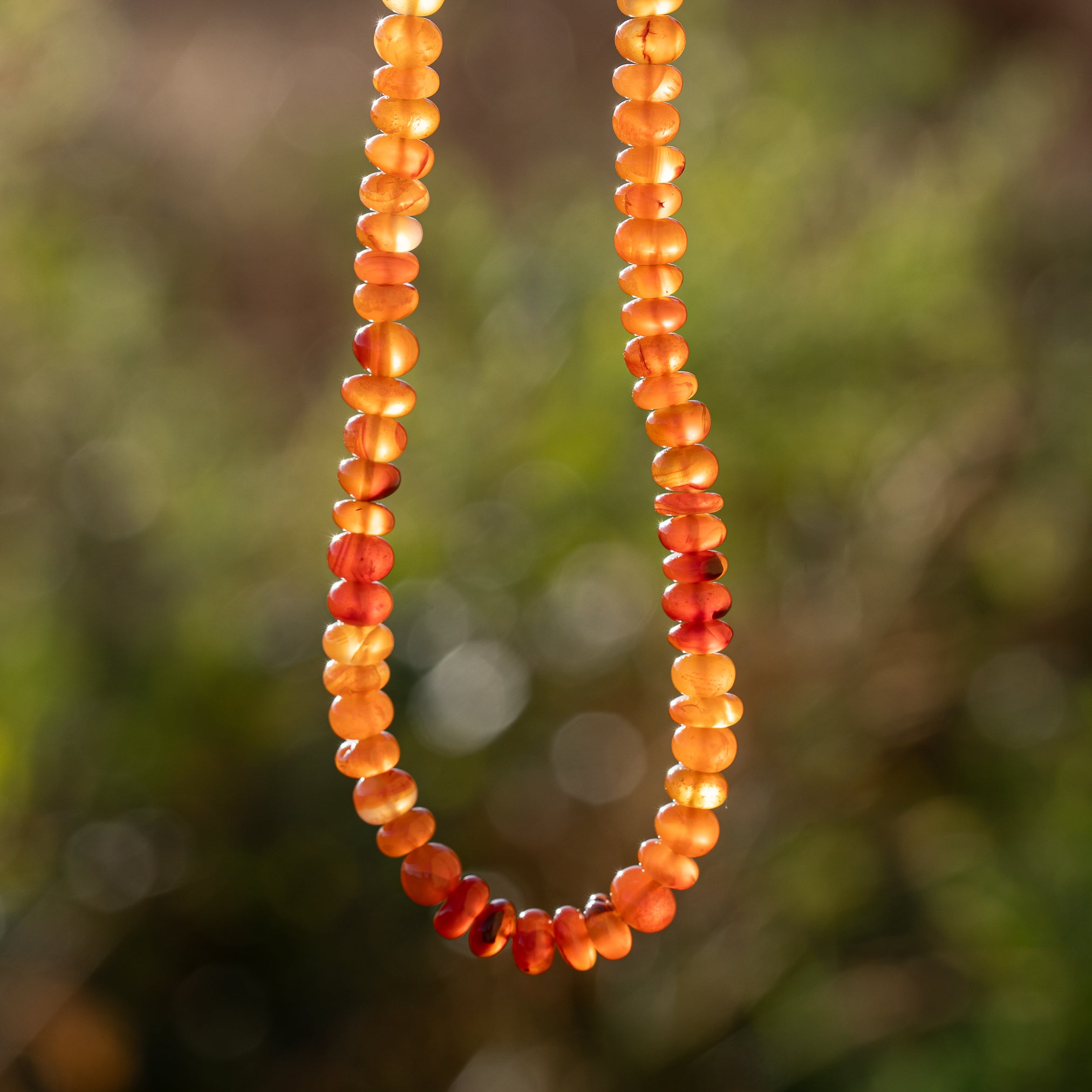 Fil de 33 cm de perles rondelles lisses de Cornaline de env 6/6,5 x 3/5 mm